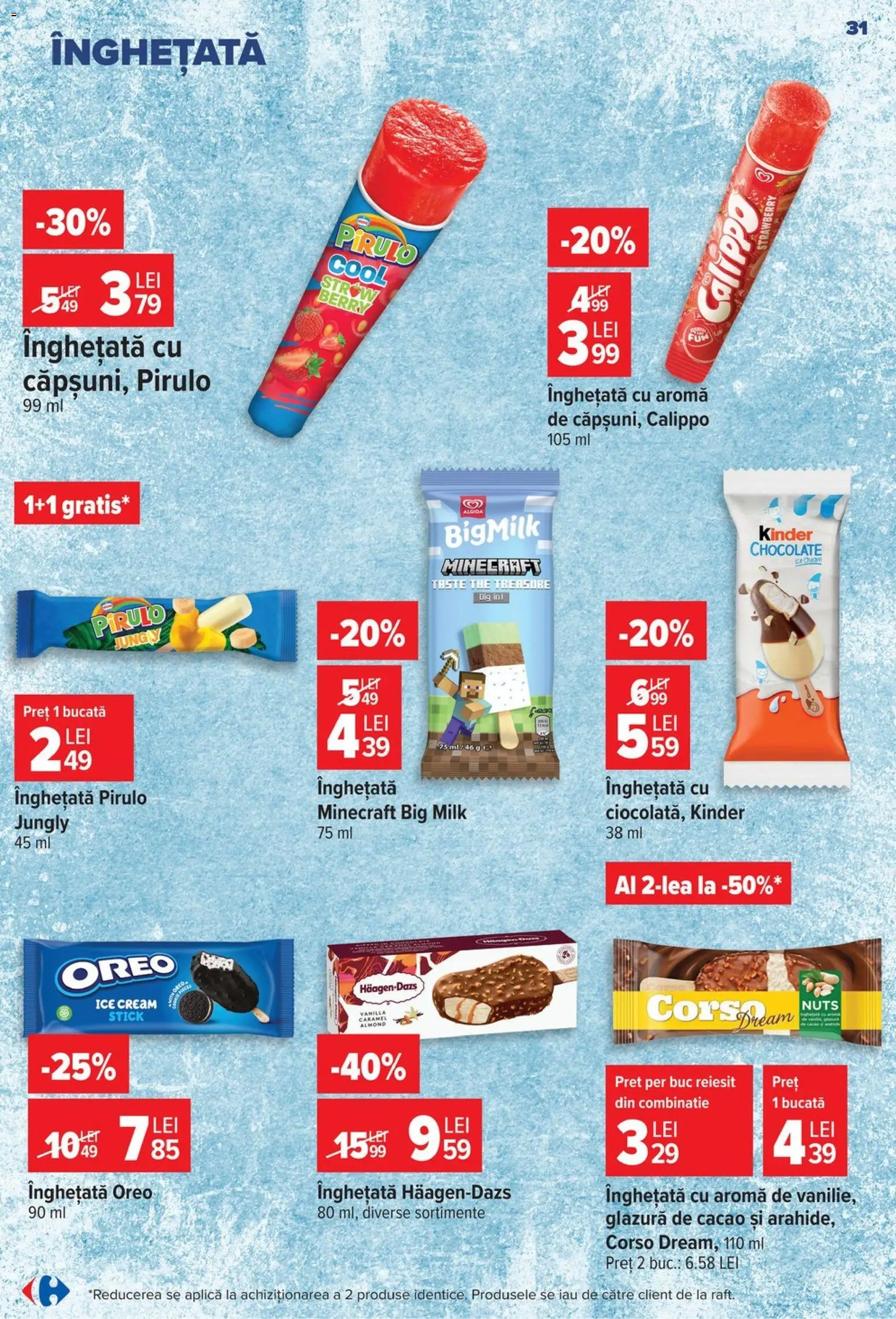 Catalog Carrefour 24 - 29 Iunie 2026 | Pagina 31 | Produse: Raft, Cacao, Înghețată