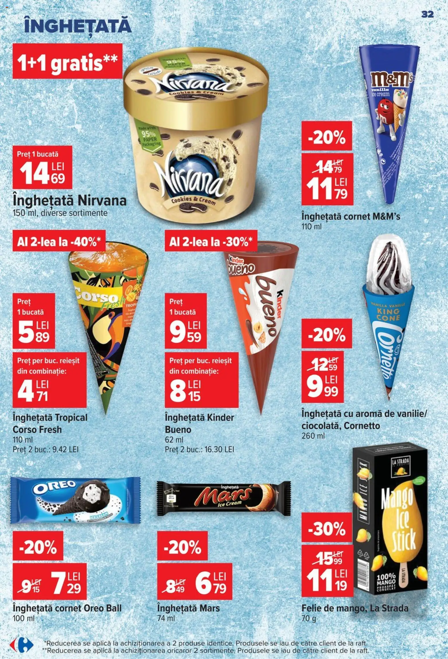 Catalog Carrefour 24 - 29 Iunie 2026 | Pagina 32 | Produse: Raft, Înghețată, Mango