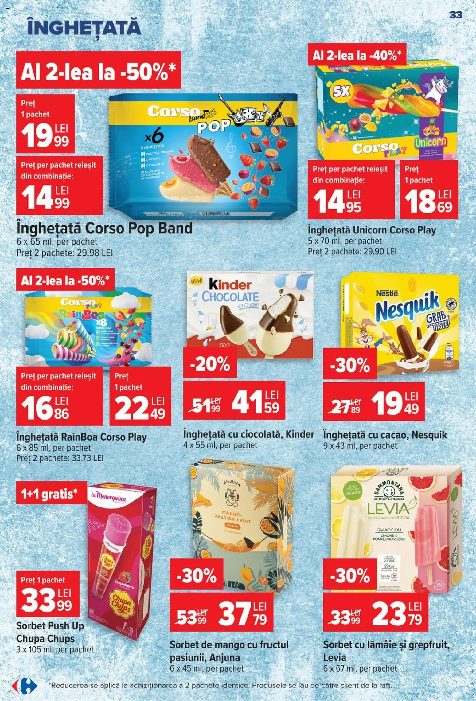 Catalog Carrefour 24 - 29 Iunie 2026 | Pagina 33 | Produse: Raft, Înghețată, Lămâie, Mango