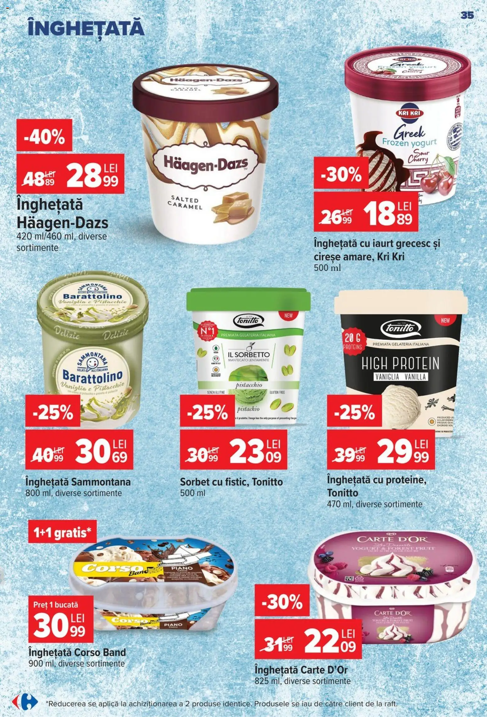 Catalog Carrefour 24 - 29 Iunie 2026 | Pagina 35 | Produse: Raft, Iaurt, Cireșe, Înghețată
