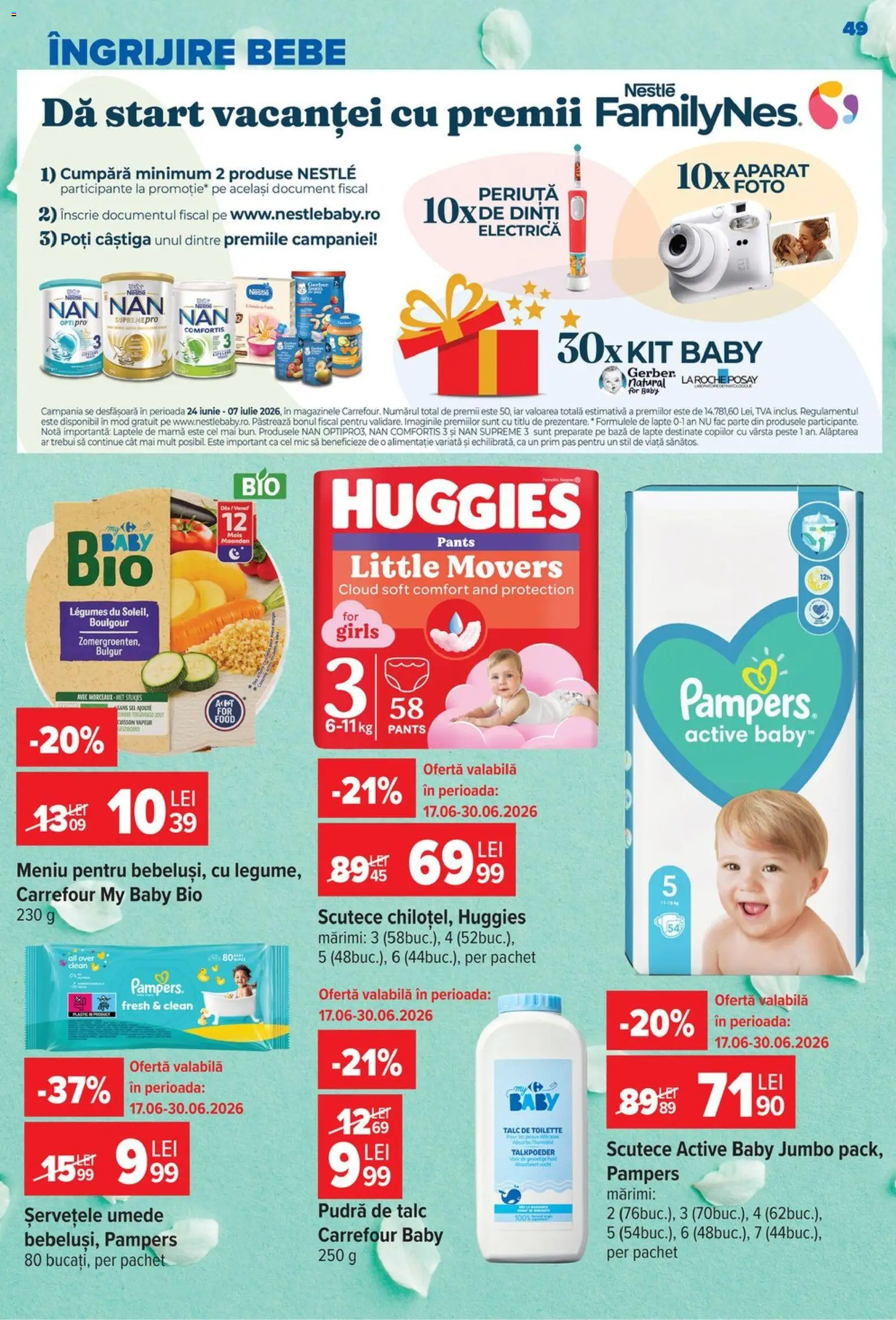 Catalog Carrefour 24 - 29 Iunie 2026 | Pagina 49 | Produse: Pudră, Pește, Șervețele umede, Scutece
