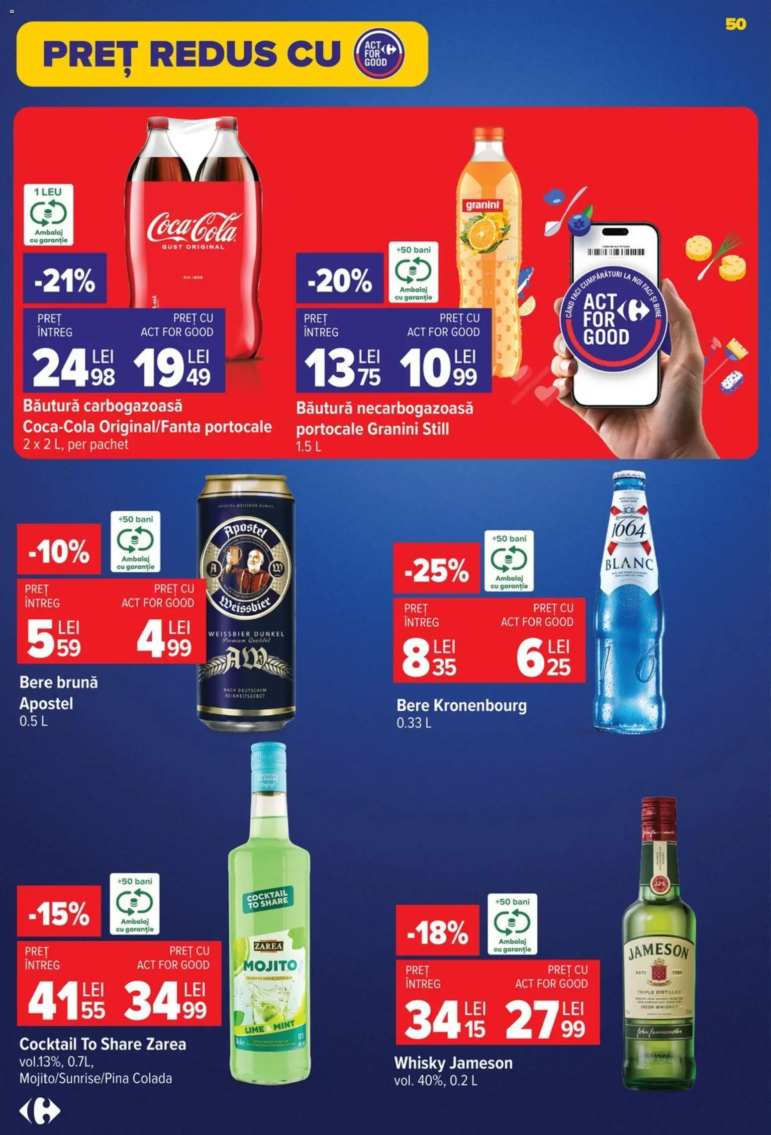 Catalog Carrefour 24 - 29 Iunie 2026 | Pagina 50 | Produse: Lime, Bere, Cocktail, Whiskey