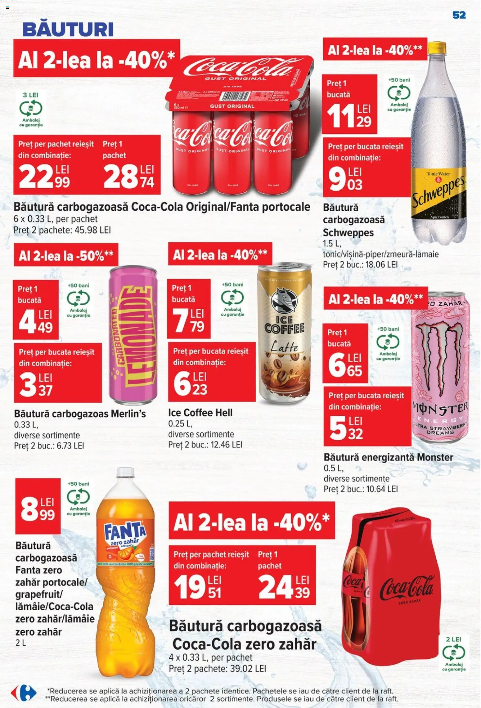 Catalog Carrefour 24 - 29 Iunie 2026 | Pagina 52 | Produse: Amerikan servis, Băutură energizantă, Portocale, Zahăr