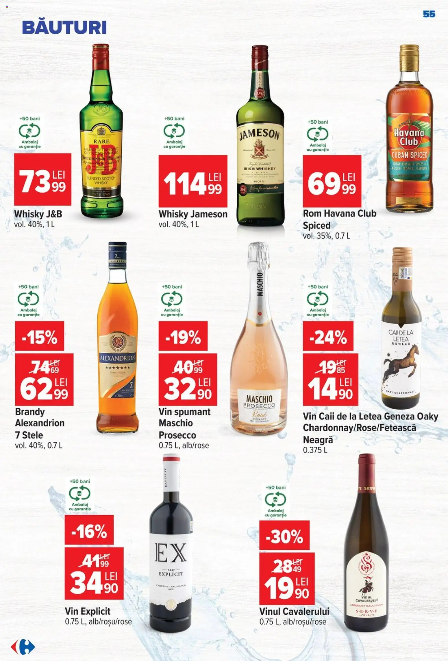Catalog Carrefour 24 - 29 Iunie 2026 | Pagina 55 | Produse: Vin, Klementiinit, Rom, Whiskey