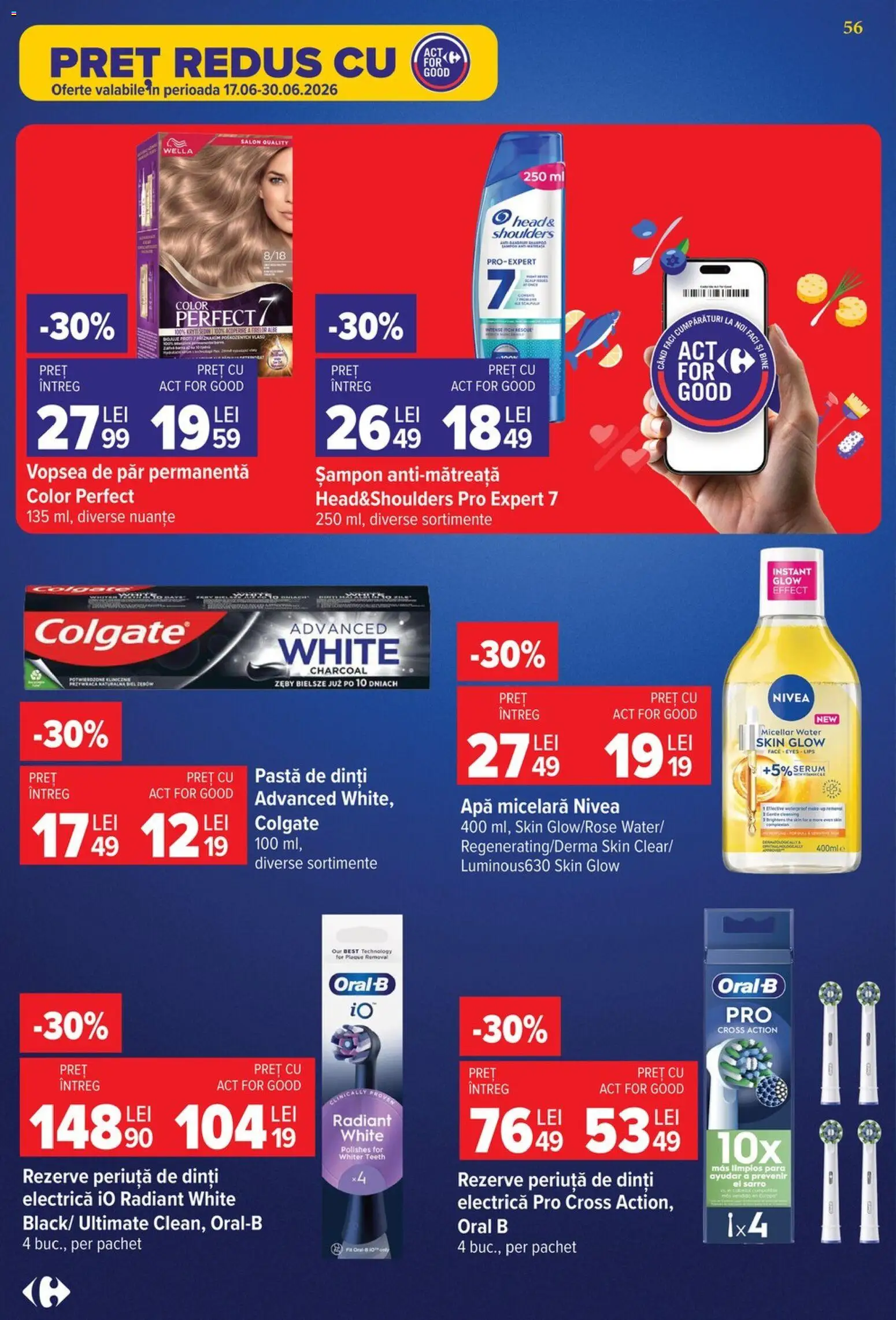 Catalog Carrefour 24 - 29 Iunie 2026 | Pagina 56 | Produse: Pară, Pastă de dinți, Periuță de dinți, Apă