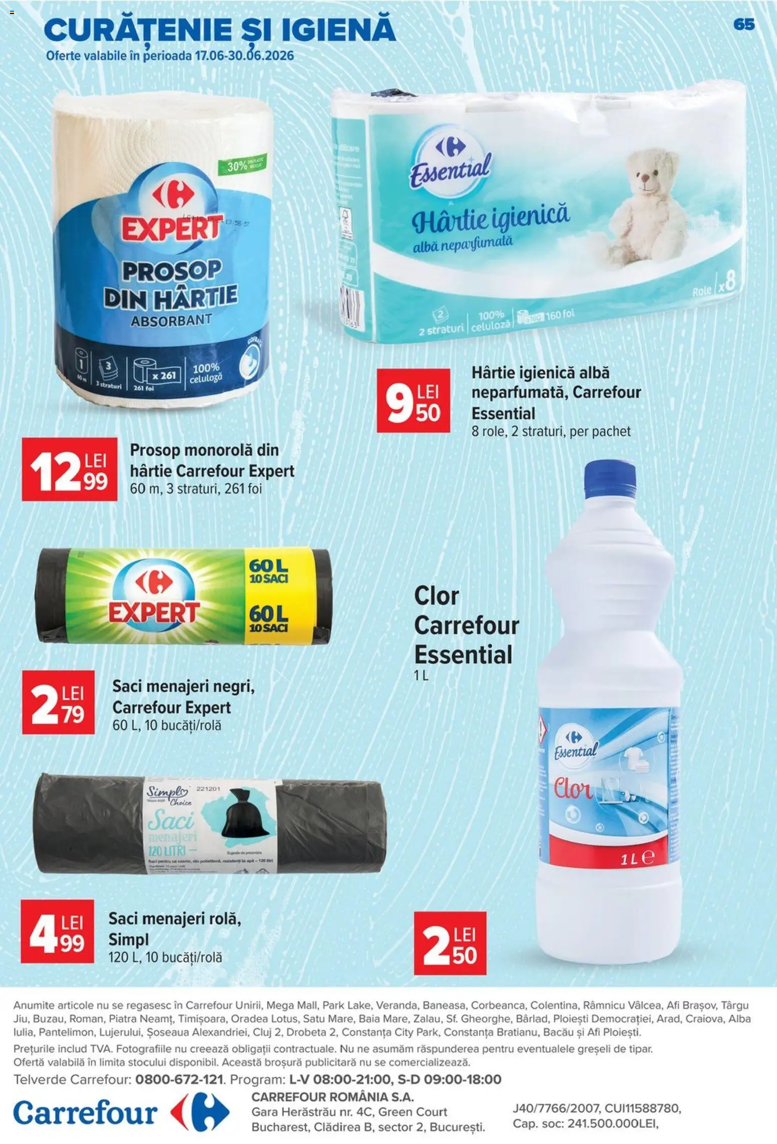 Catalog Carrefour 24 - 29 Iunie 2026 | Pagina 65 | Produse: Prosop monorolă, Saci menajeri
