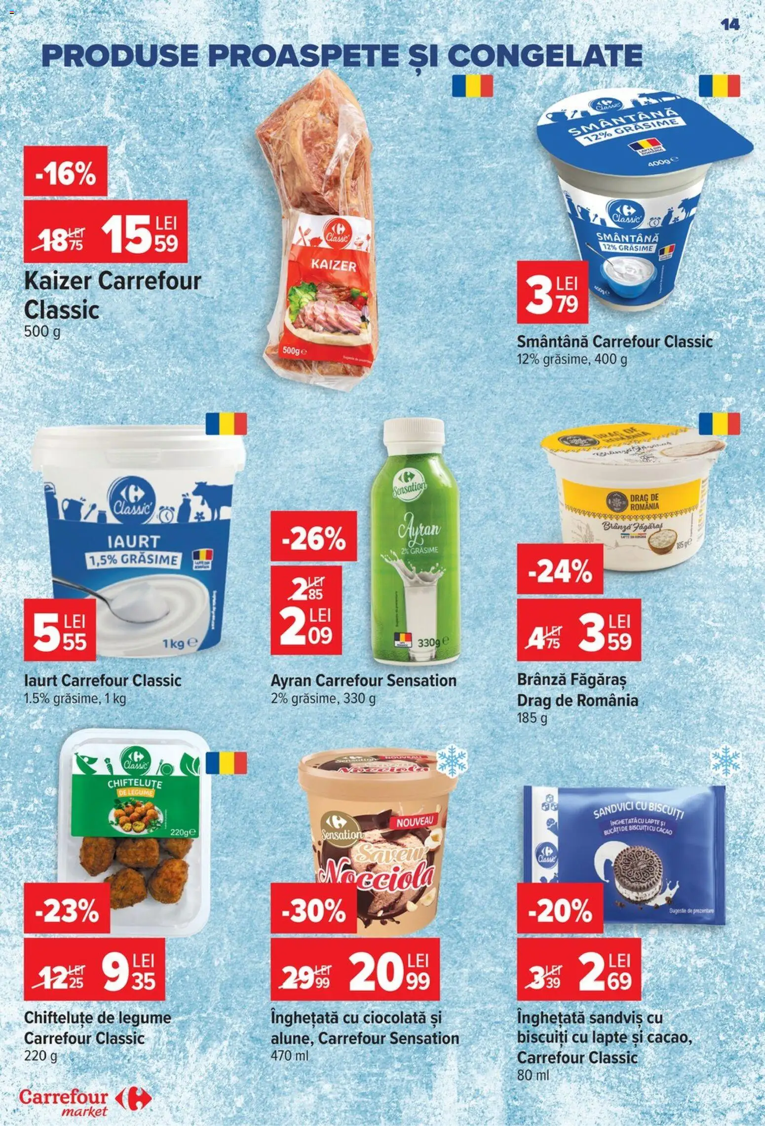 Catalog Carrefour 24 - 29 Iunie 2026 | Pagina 14 | Produse: Lapte, Brânză, Cacao, Legume