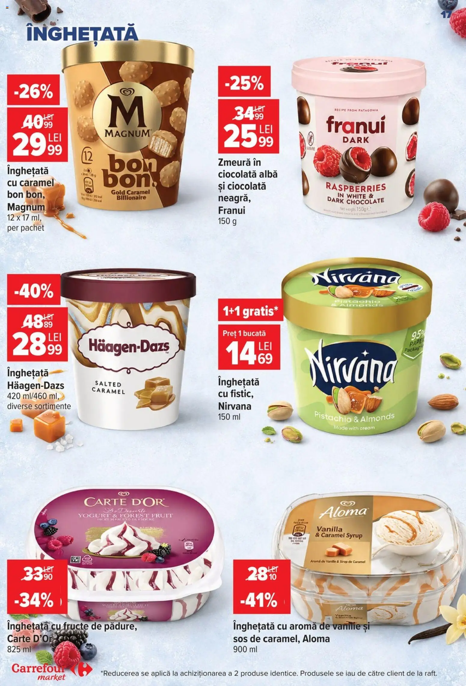 Catalog Carrefour 24 - 29 Iunie 2026 | Pagina 17 | Produse: Ciocolată, Sirop, Înghețată, Fructe