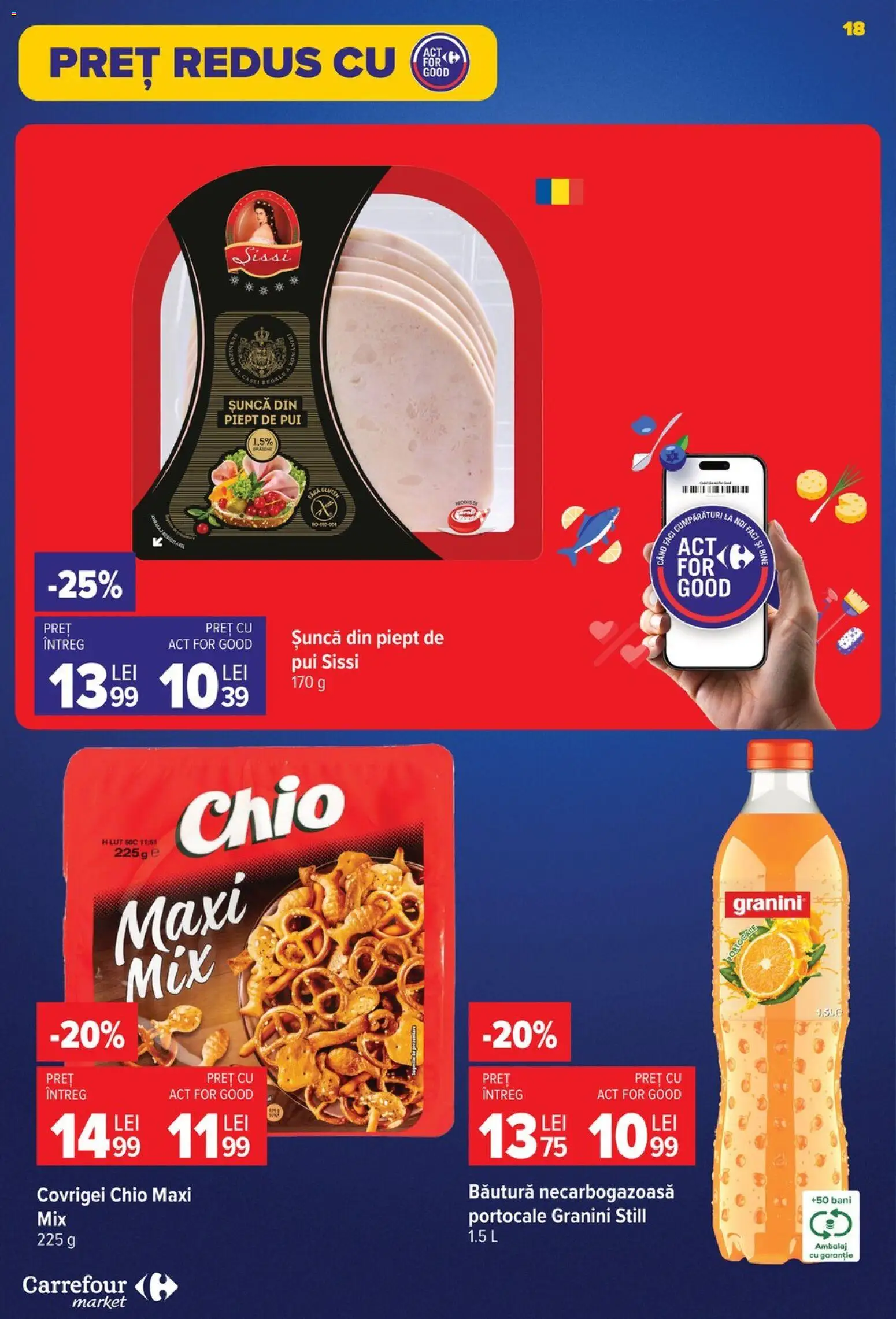 Catalog Carrefour 24 - 29 Iunie 2026 | Pagina 18 | Produse: Căști, Hacıyatmaz Kedi Oyuncağı, Covrigei, Șuncă