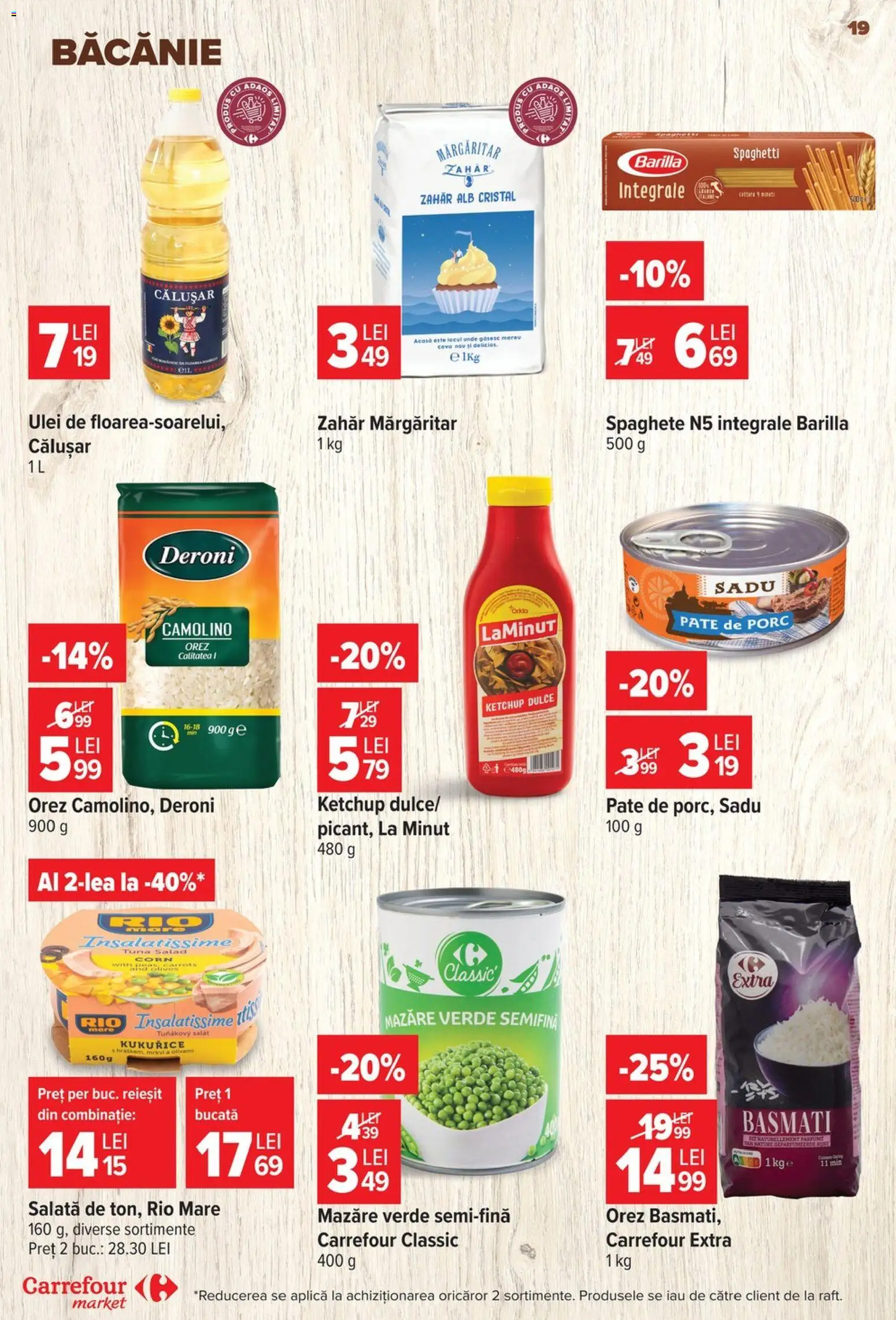 Catalog Carrefour 24 - 29 Iunie 2026 | Pagina 19 | Produse: Mazăre, Ulei, Salată, Zahăr