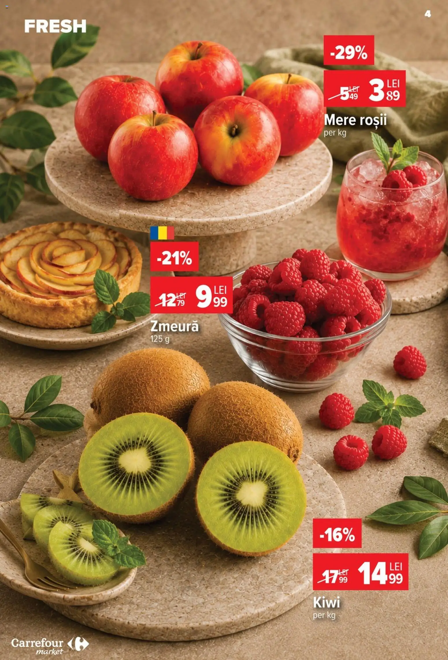 Catalog Carrefour 24 - 29 Iunie 2026 | Pagina 4 | Produse: Zmeură, Mere, Roșii, Kiwi