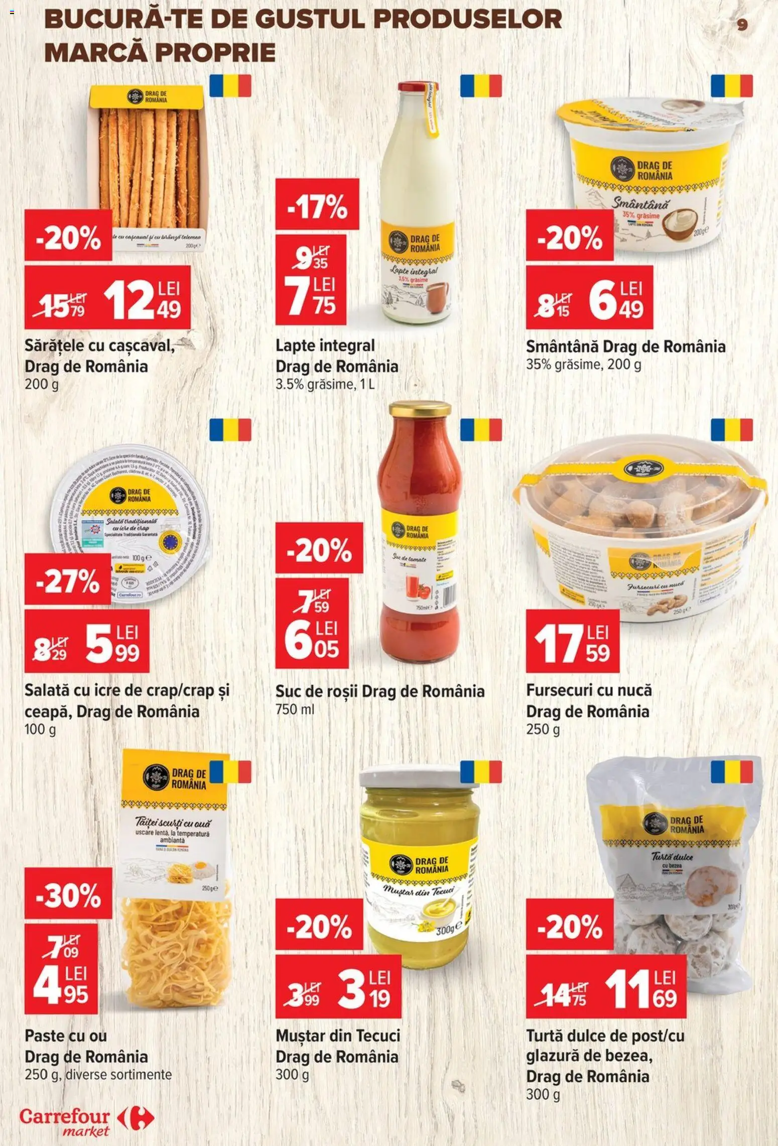 Catalog Carrefour 24 - 29 Iunie 2026 | Pagina 9 | Produse: Lapte, Roșii, Salată, Turtă dulce