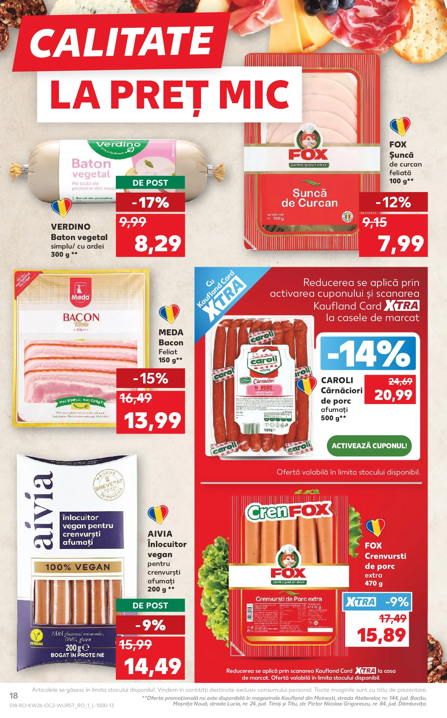 Catalog Kaufland 24 - 29 Iunie 2026 | Pagina 18 | Produse: Masaüstü kılıfı, Crenvurști, Bacon, Șuncă
