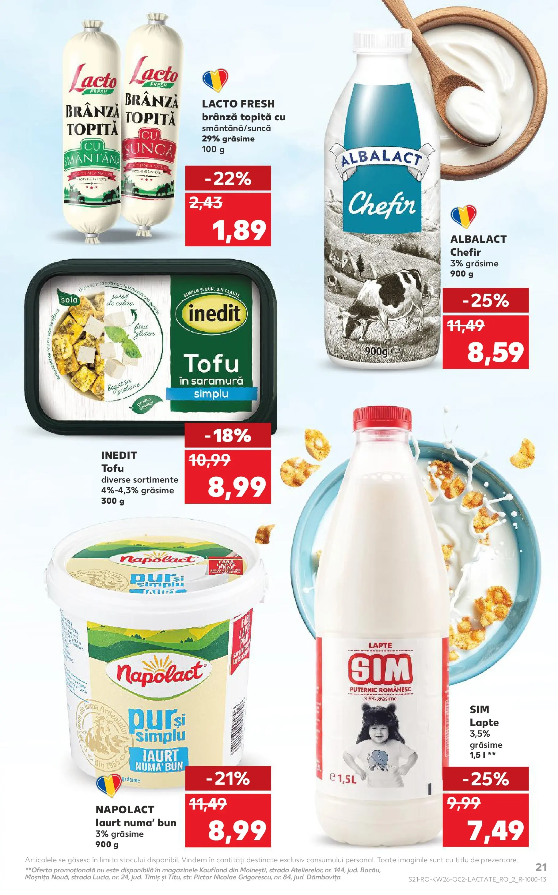 Catalog Kaufland 24 - 29 Iunie 2026 | Pagina 21 | Produse: Lapte, Brânză, Șuncă, Kefir