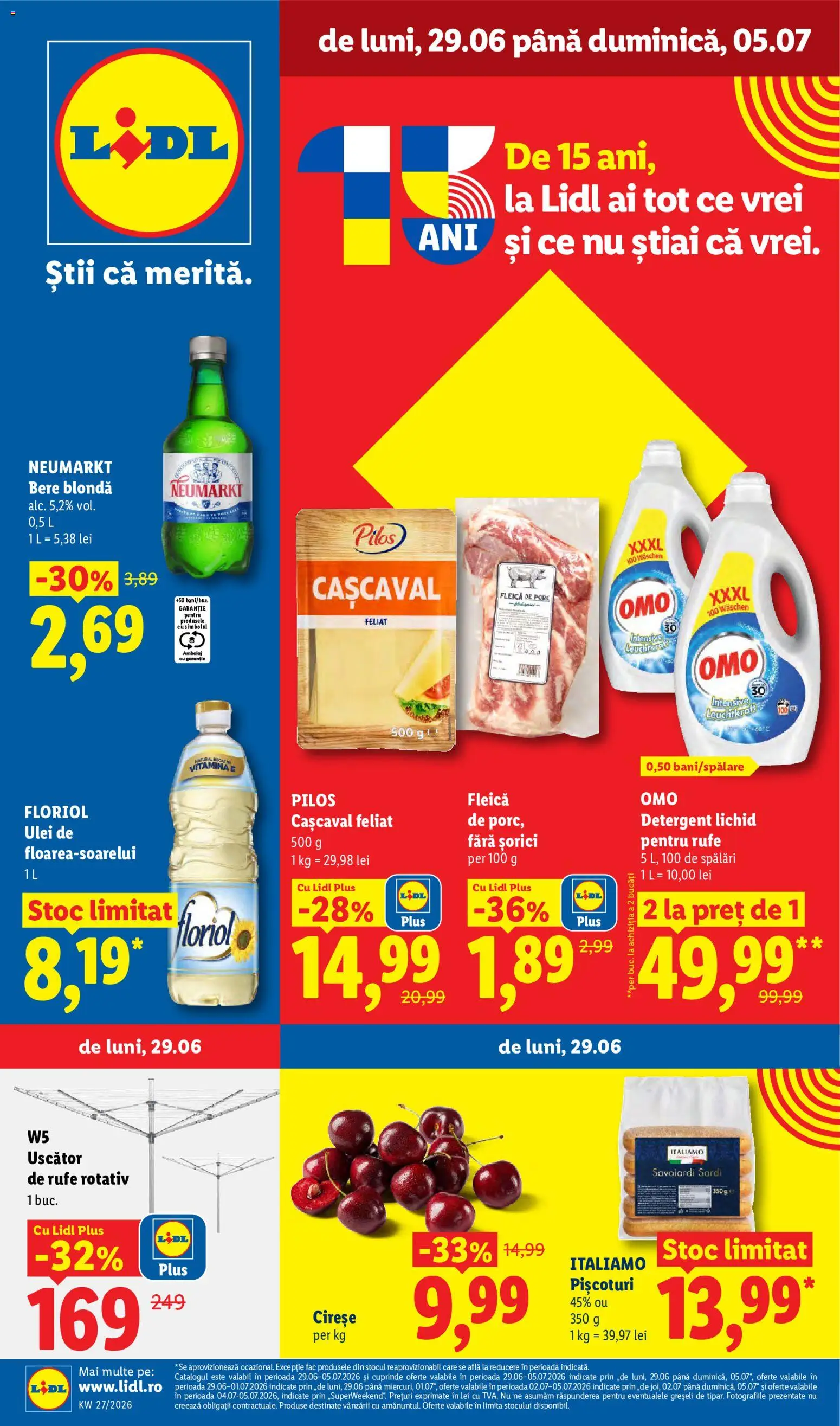 Catalog LIDL 29 Iunie - 4 Iulie 2026 | Pagina 1 | Produse: Uscător, Ulei, Detergent, Fleică