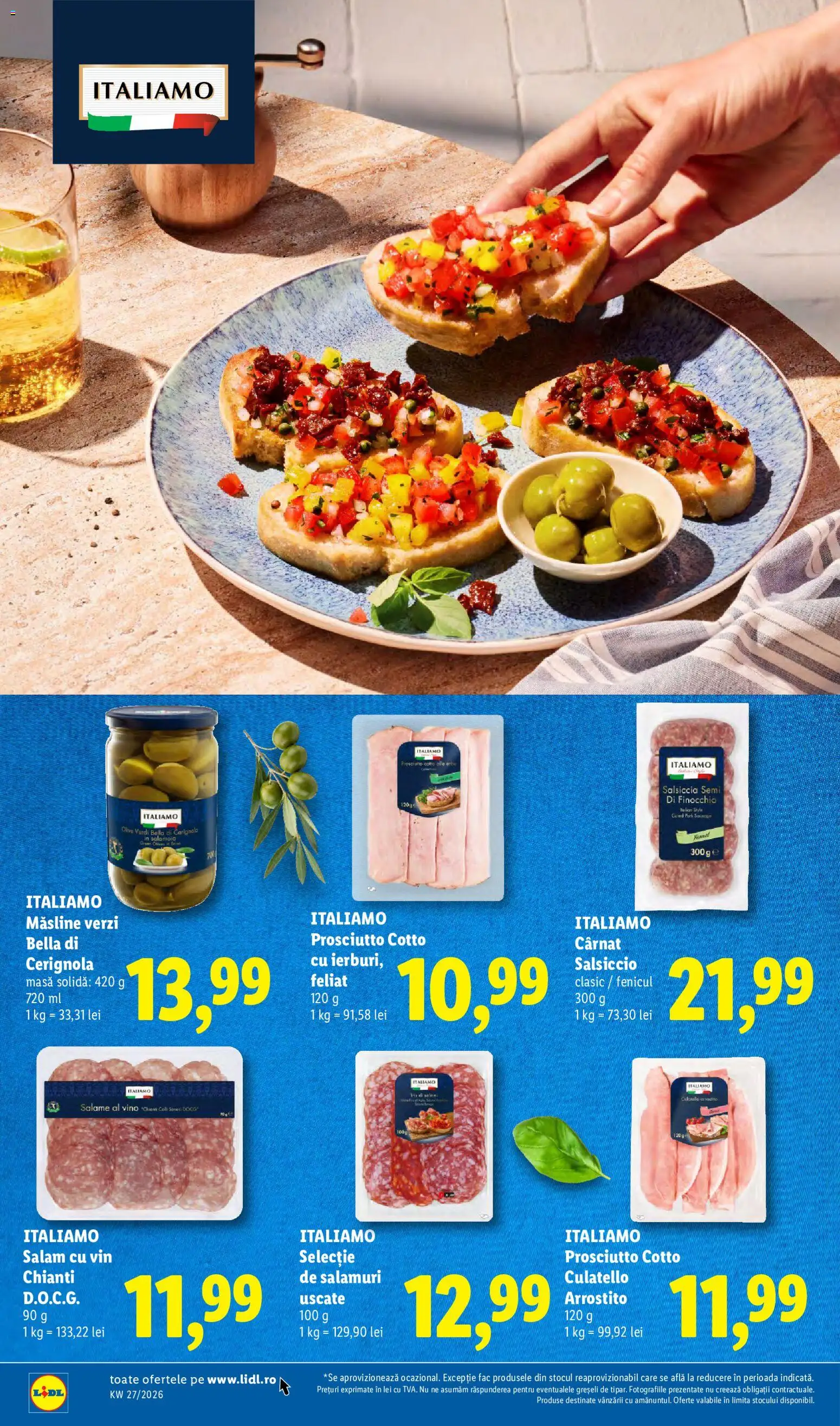 Catalog LIDL 29 Iunie - 4 Iulie 2026 | Pagina 34 | Produse: Masă, Măsline, Salam, Vin