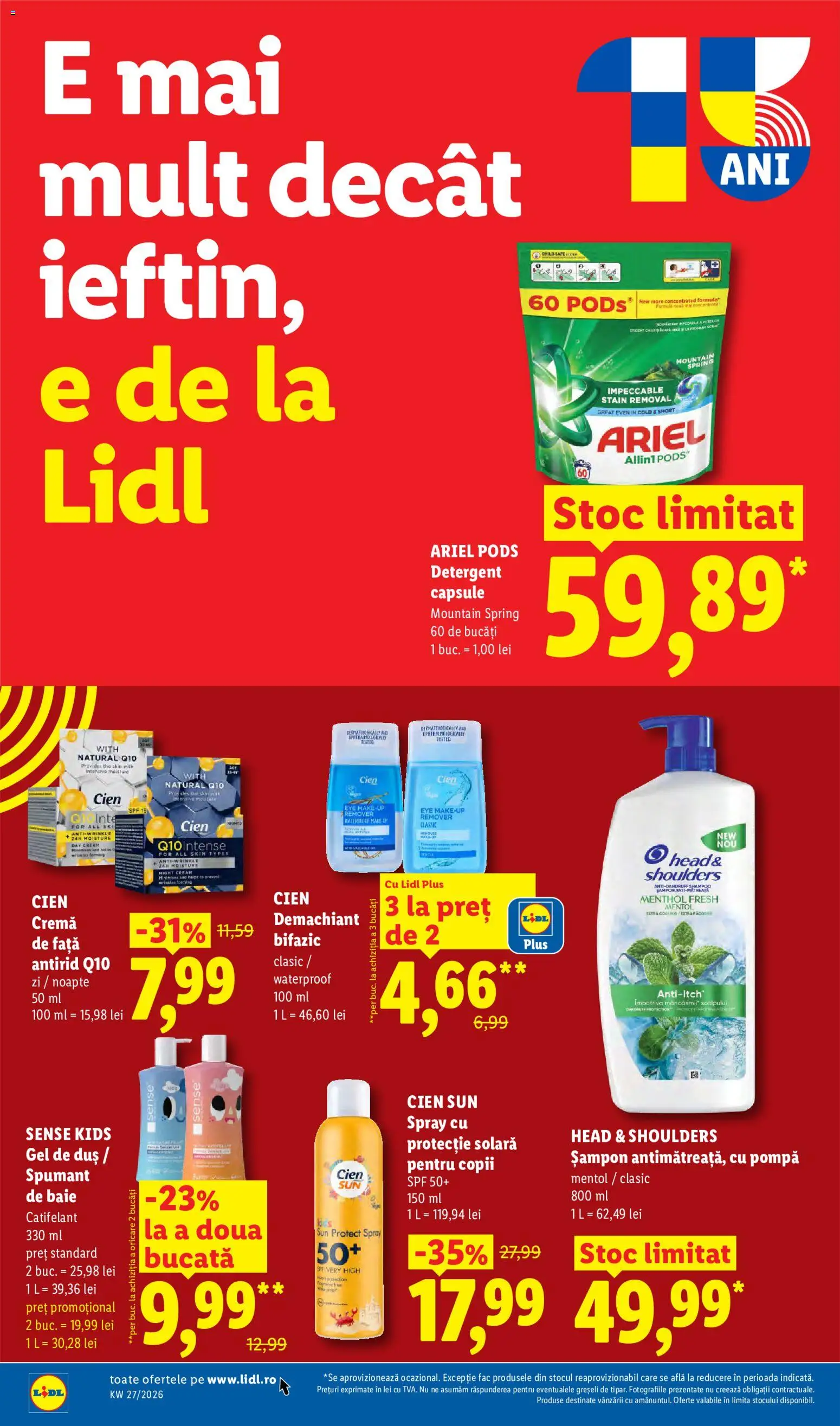 Catalog LIDL 29 Iunie - 4 Iulie 2026 | Pagina 66 | Produse: Demachiant, Protecție solară, Gel de duș, Detergent