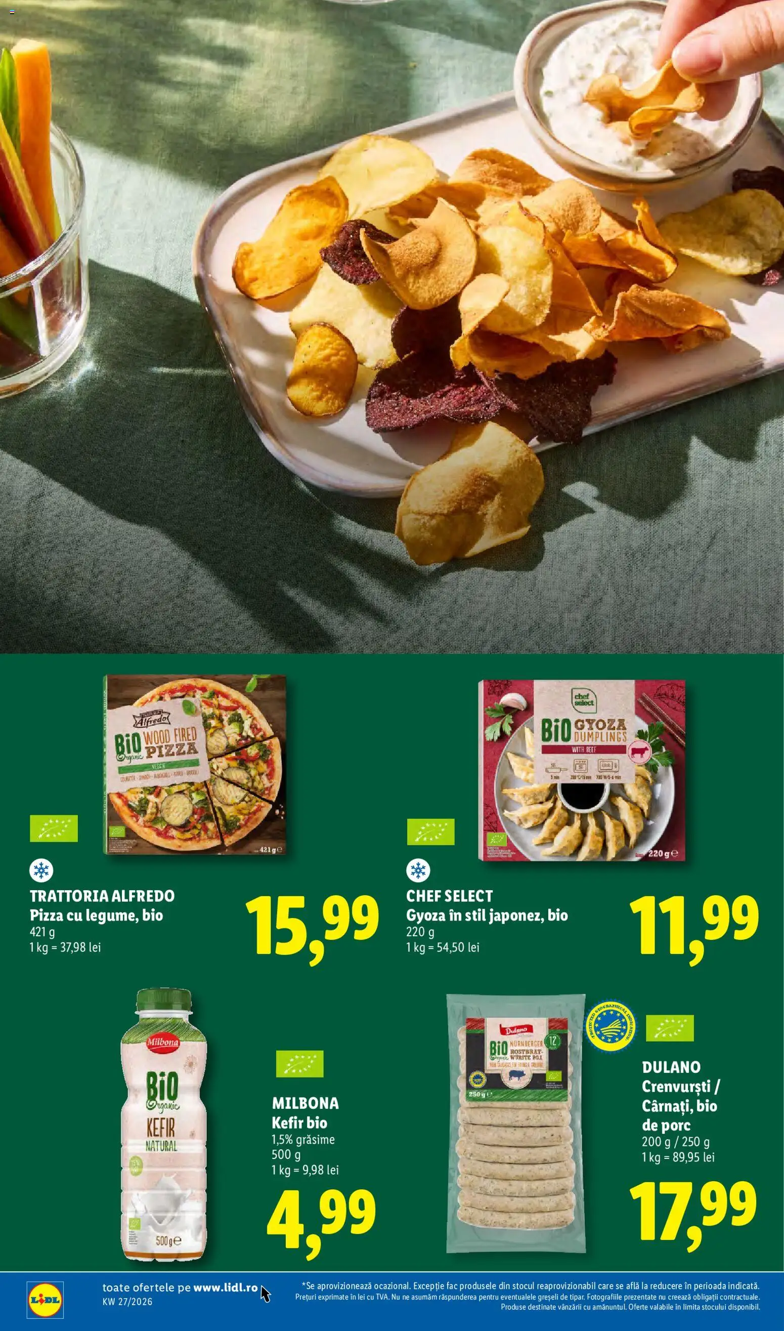 Catalog LIDL 29 Iunie - 4 Iulie 2026 | Pagina 76 | Produse: Şerit ödül, Crenvurști, Pizza, Kefir