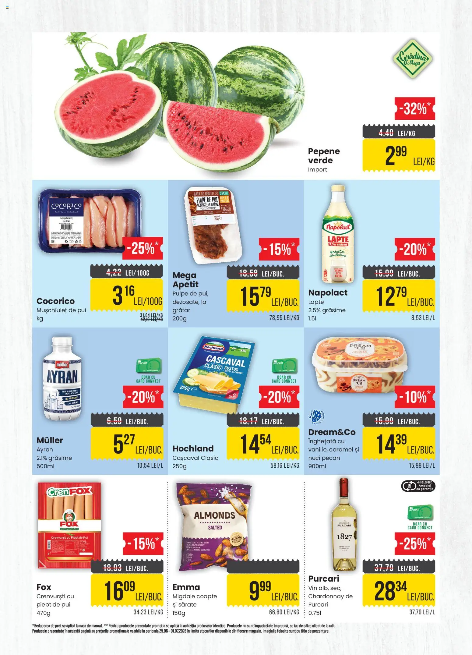 Catalog Mega Image 25 - 30 Iunie 2026 | Pagina 2 | Produse: Cașcaval, Lapte, Vin, Înghețată
