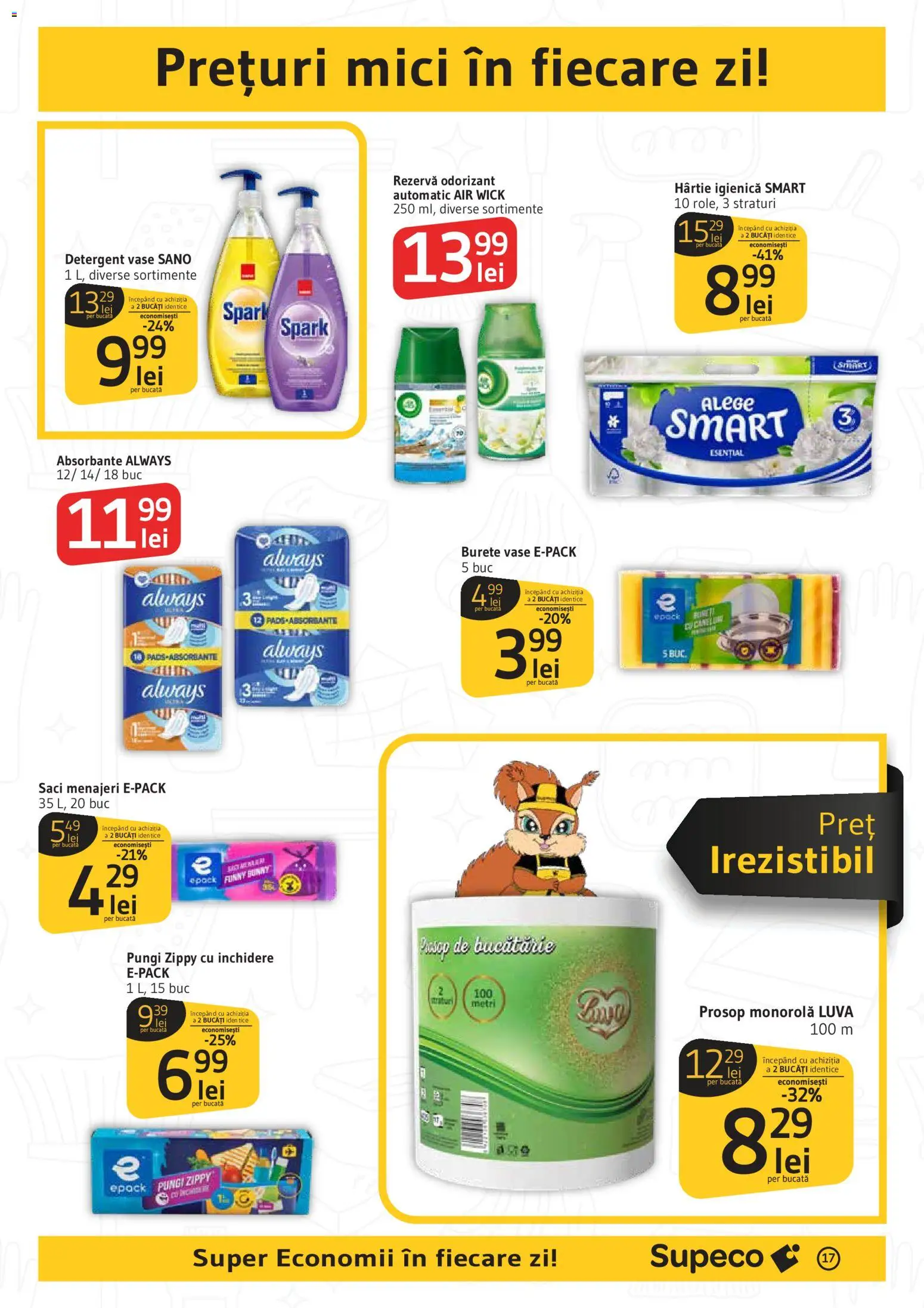 Catalog Supeco 25 Iunie - 7 Iulie 2026 | Pagina 17 | Produse: Bucătărie, Burete, Detergent, Absorbante