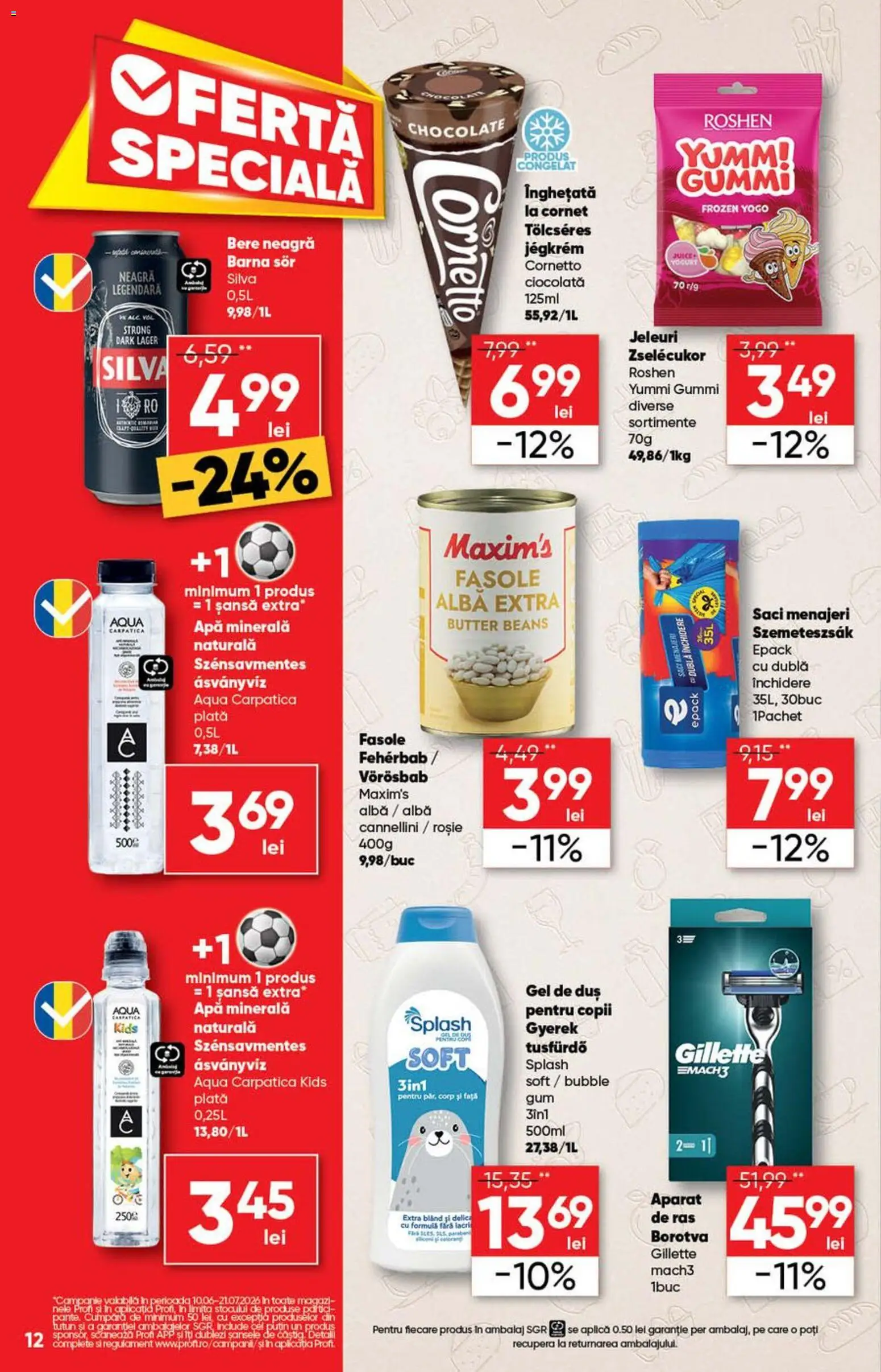 Catalog Profi 24 Iunie - 6 Iulie 2026 | Pagina 12 | Produse: Yazı tahtası kalemi, Saci menajeri, Duș, Jeleuri