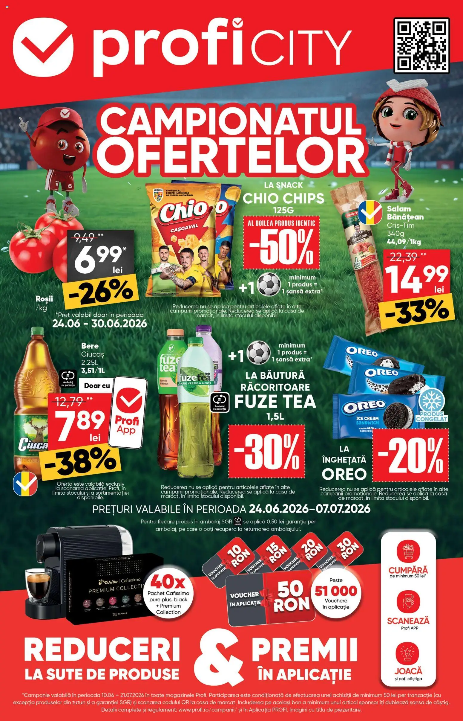 Catalog Profi 24 Iunie - 6 Iulie 2026 | Pagina 1 | Produse: Cașcaval, Salam, Roșii, Înghețată