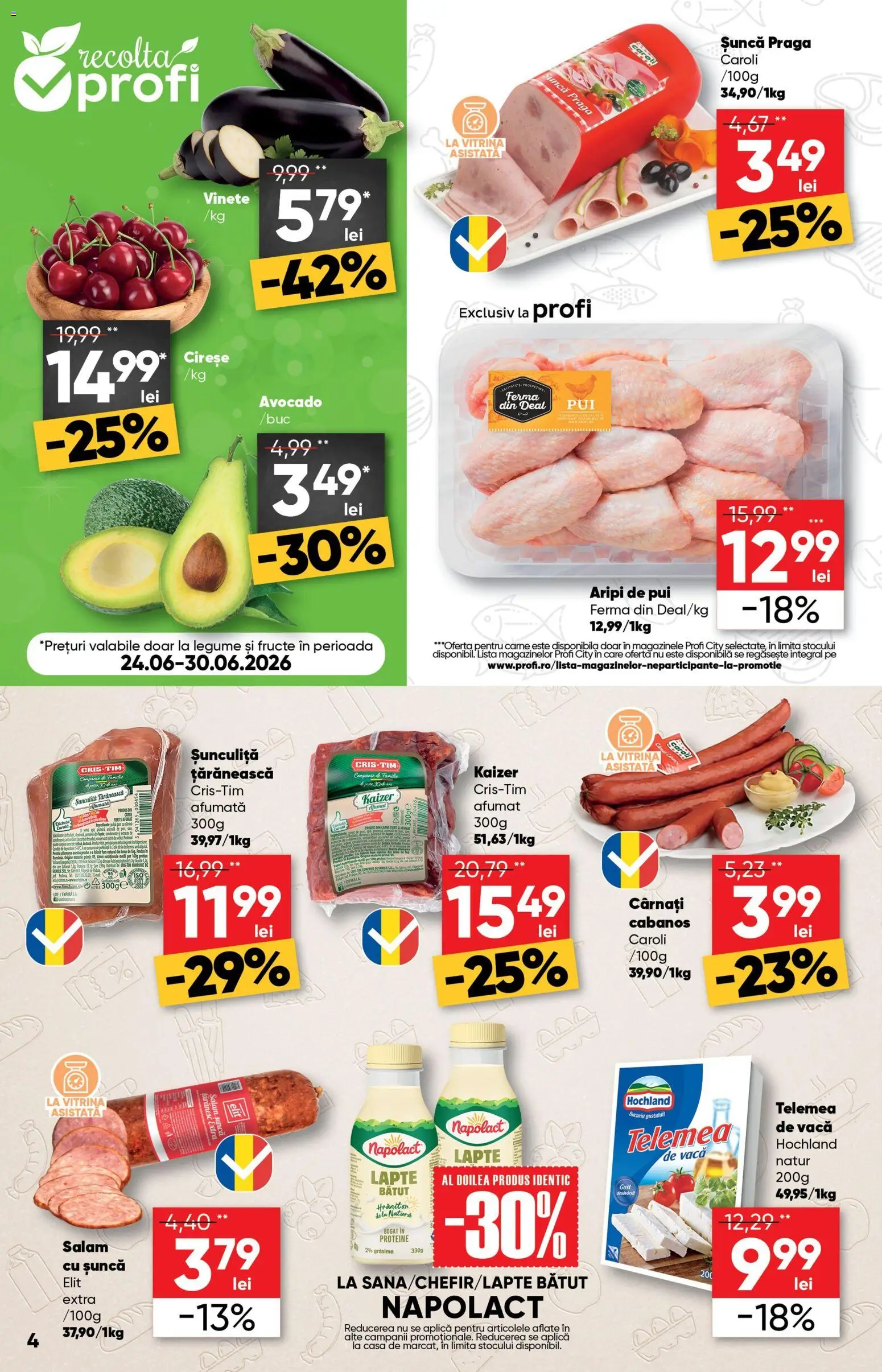 Catalog Profi 24 Iunie - 6 Iulie 2026 | Pagina 4 | Produse: Lapte, Șuncă, Pește, Avocado