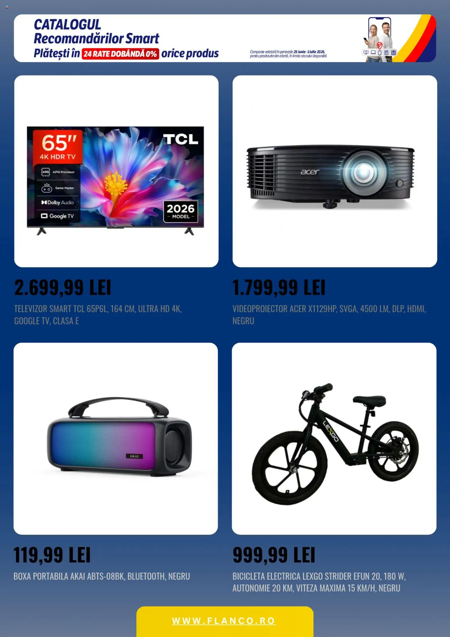 Catalog Flanco 25 - 30 Iunie 2026 | Pagina 4 | Produse: Televizor, Audio, Dana kuşbaşı, Boxă portabilă