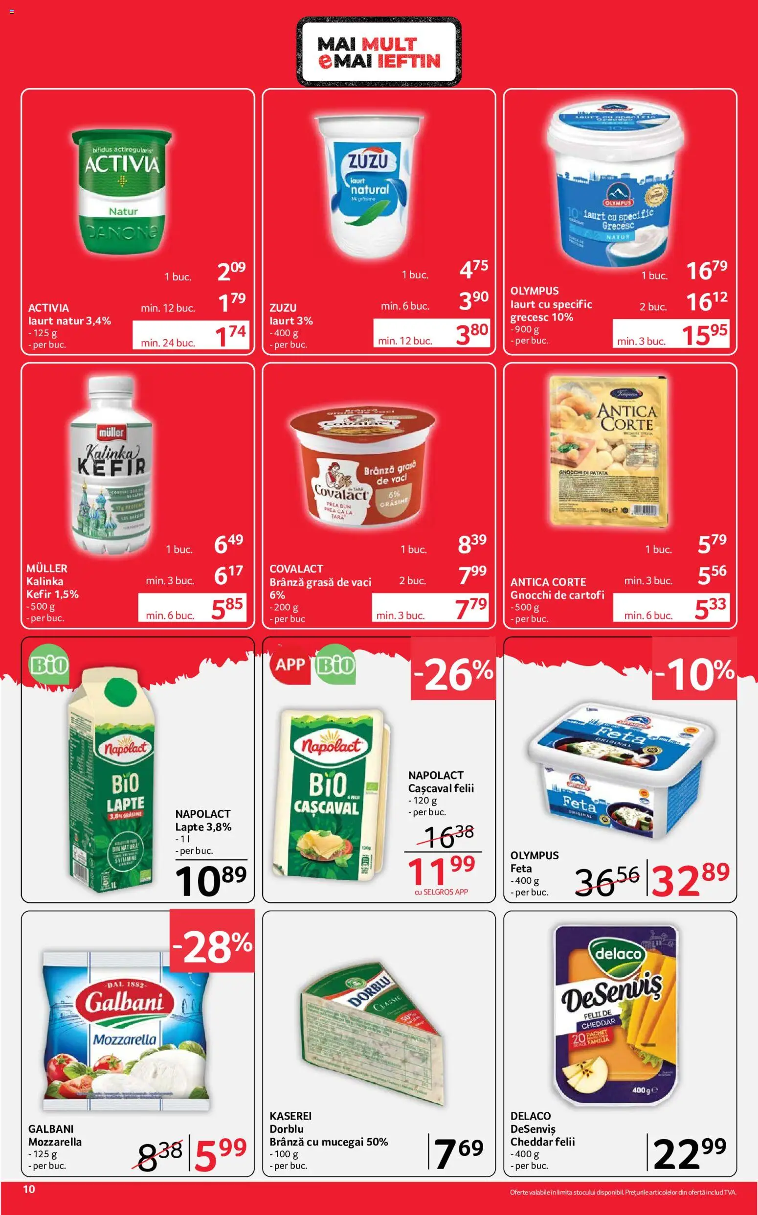 Catalog Selgros 26 Iunie - 8 Iulie 2026 | Pagina 10 | Produse: Şerit ödül, Cașcaval, Mozzarella, Brânză