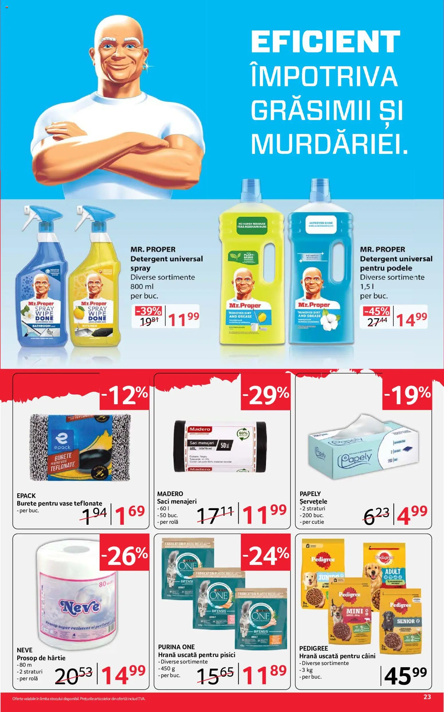 Catalog Selgros 26 Iunie - 8 Iulie 2026 | Pagina 23 | Produse: Saci menajeri, Cutie, Burete, Detergent