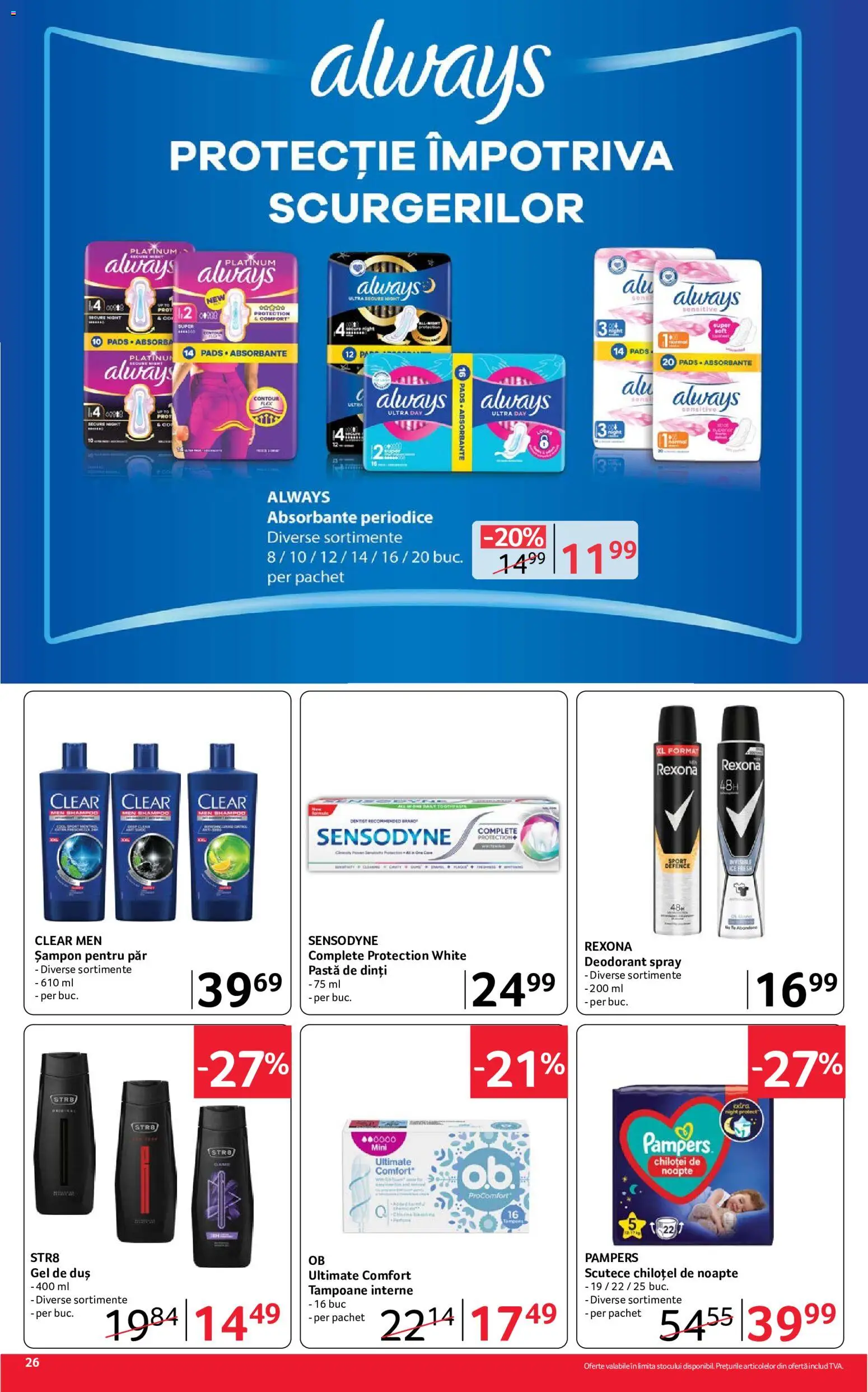 Catalog Selgros 26 Iunie - 8 Iulie 2026 | Pagina 26 | Produse: Șampon, Deodorant, Absorbante, Tampoane