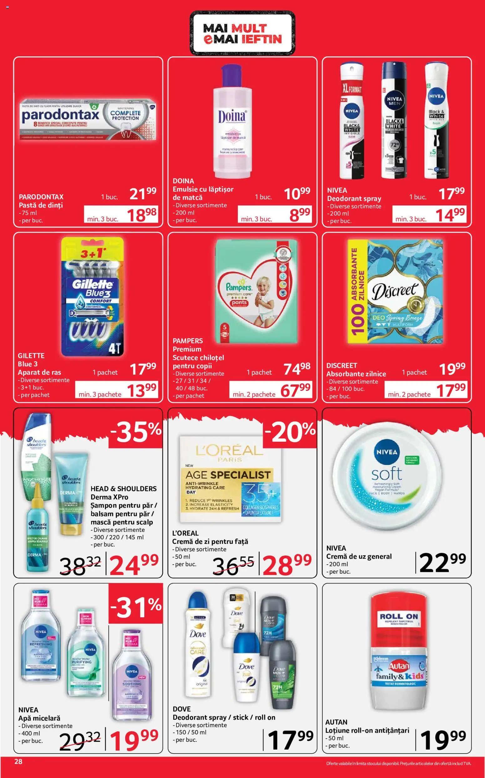 Catalog Selgros 26 Iunie - 8 Iulie 2026 | Pagina 28 | Produse: Body, Șampon, Scutece, Apă