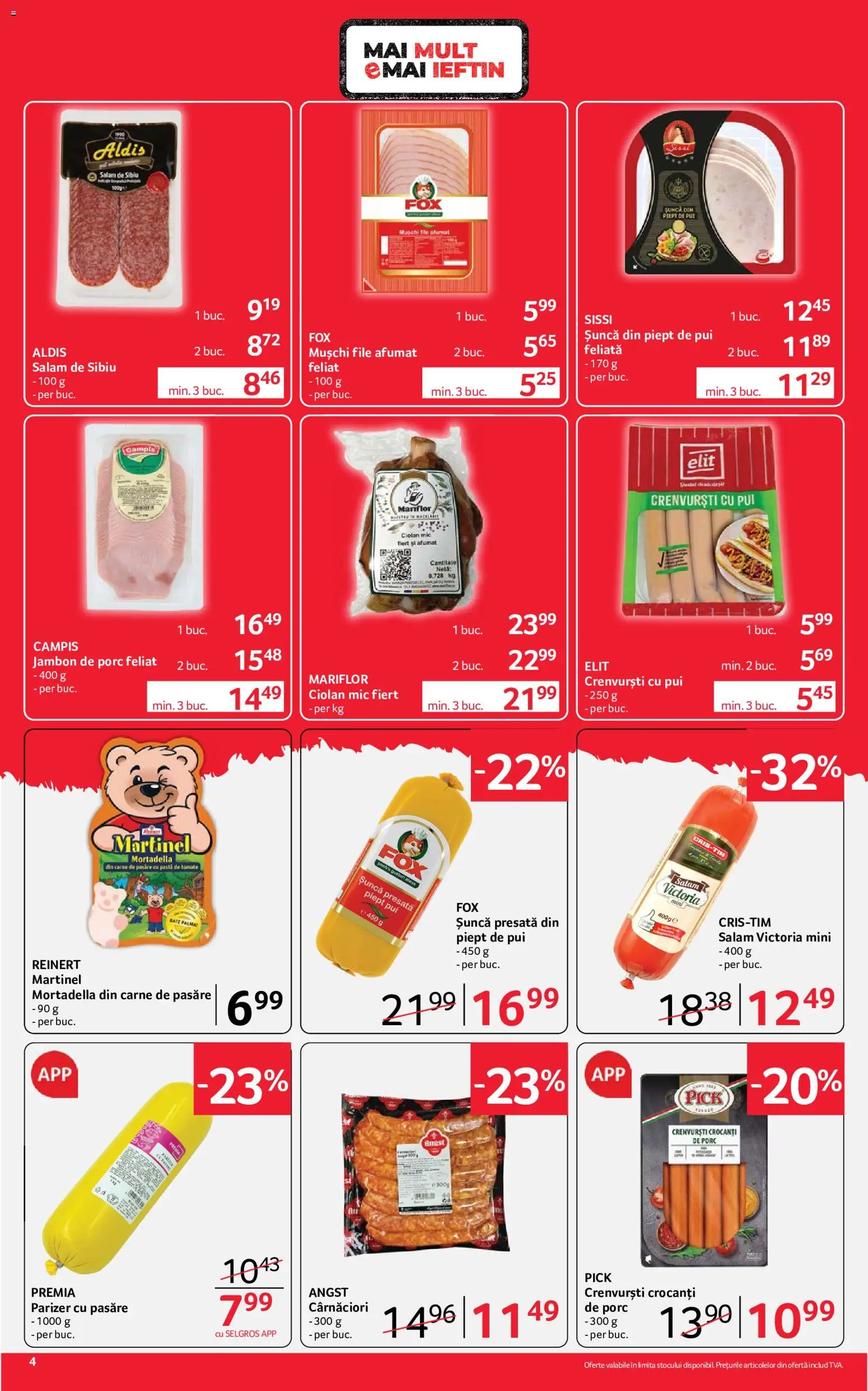 Catalog Selgros 26 Iunie - 8 Iulie 2026 | Pagina 4 | Produse: Hacıyatmaz Kedi Oyuncağı, Crenvurști, Șuncă, Parizer