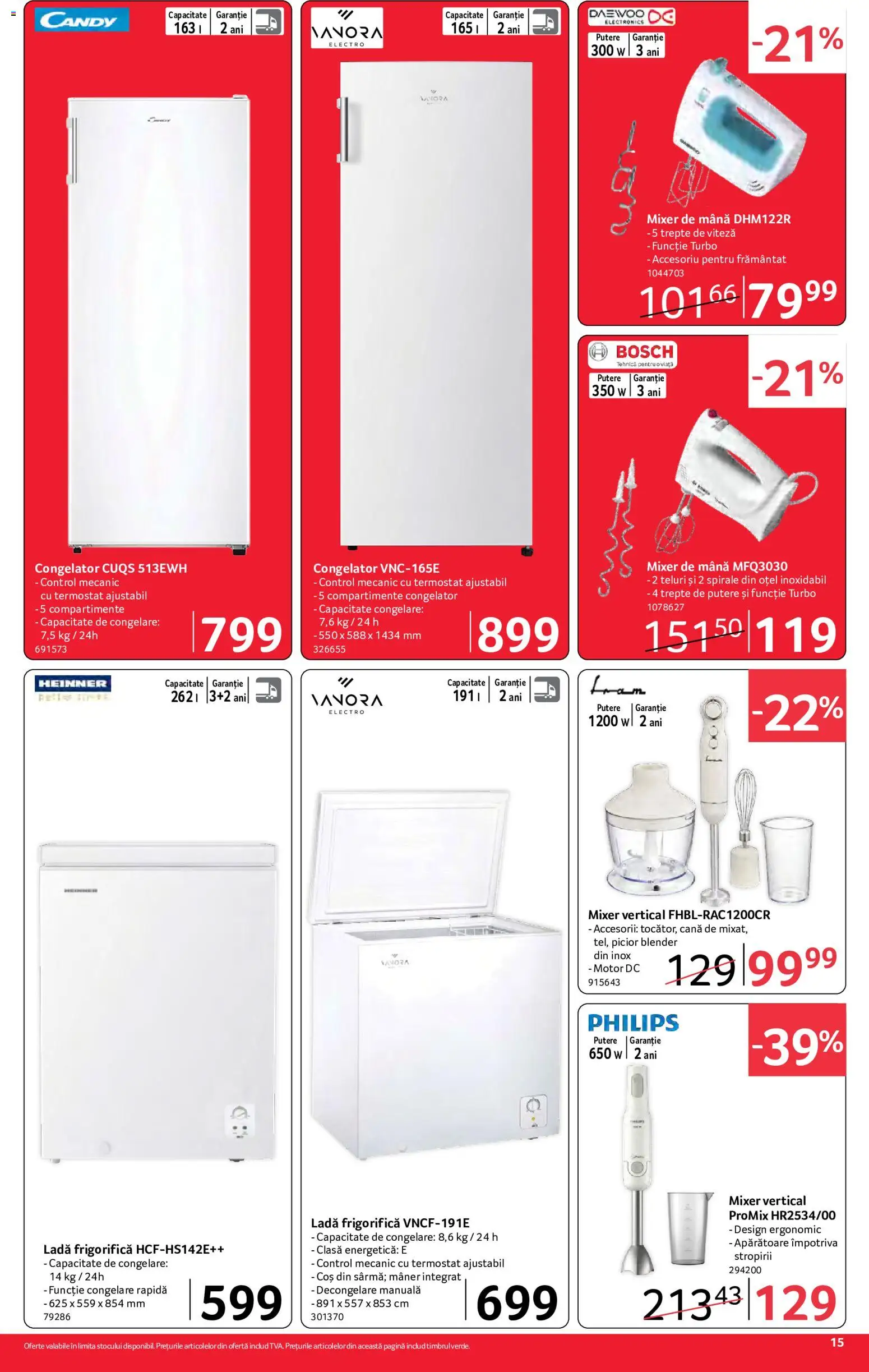 Catalog Selgros 26 Iunie - 8 Iulie 2026 | Pagina 15 | Produse: Enginar, Blender, Congelator, Ladă frigorifică