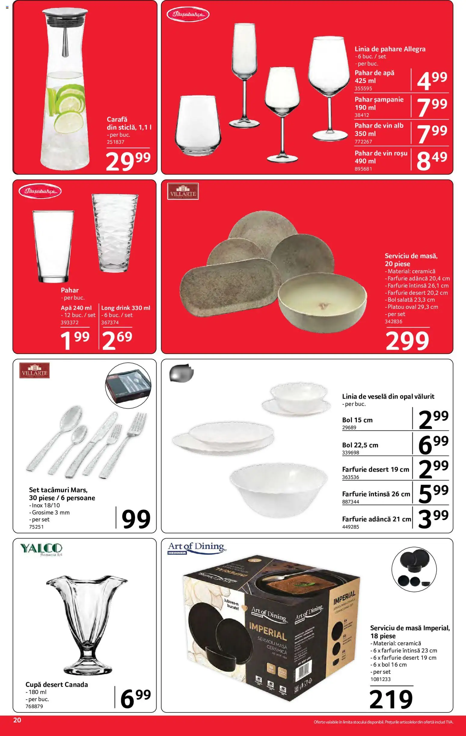 Catalog Selgros 26 Iunie - 8 Iulie 2026 | Pagina 20 | Produse: Pahare, Farfurie, Salată, Apă