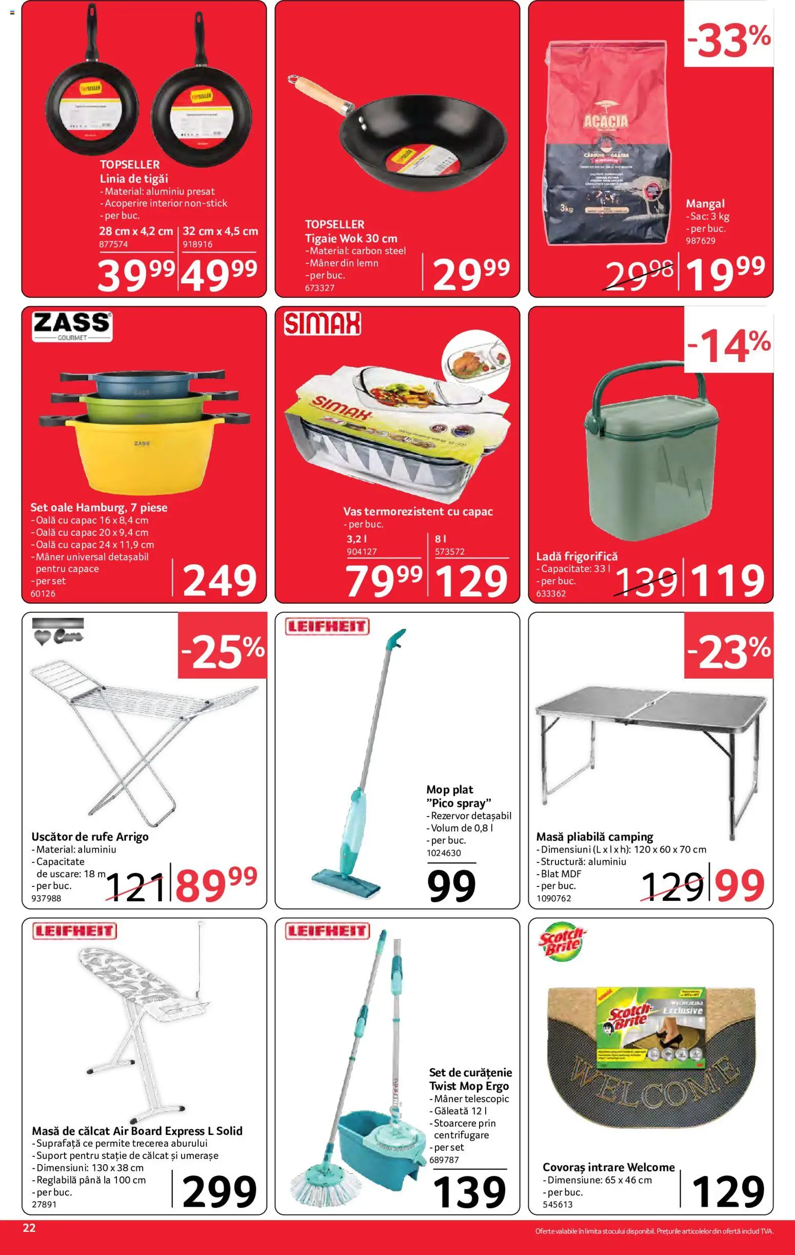 Catalog Selgros 26 Iunie - 8 Iulie 2026 | Pagina 22 | Produse: Uscător, Set oale, Grătar, Bisiklet Aparatları