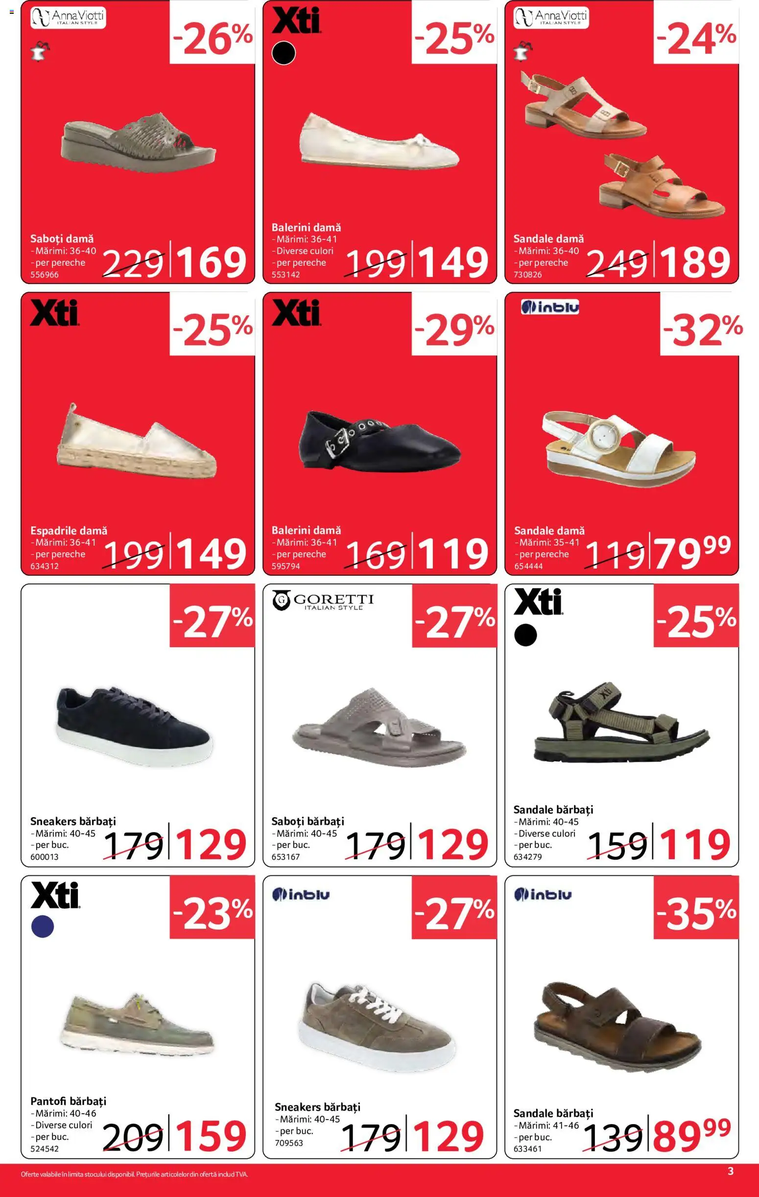 Catalog Selgros 26 Iunie - 8 Iulie 2026 | Pagina 3 | Produse: Delgeç, Pantofi, Balerini, Sandale