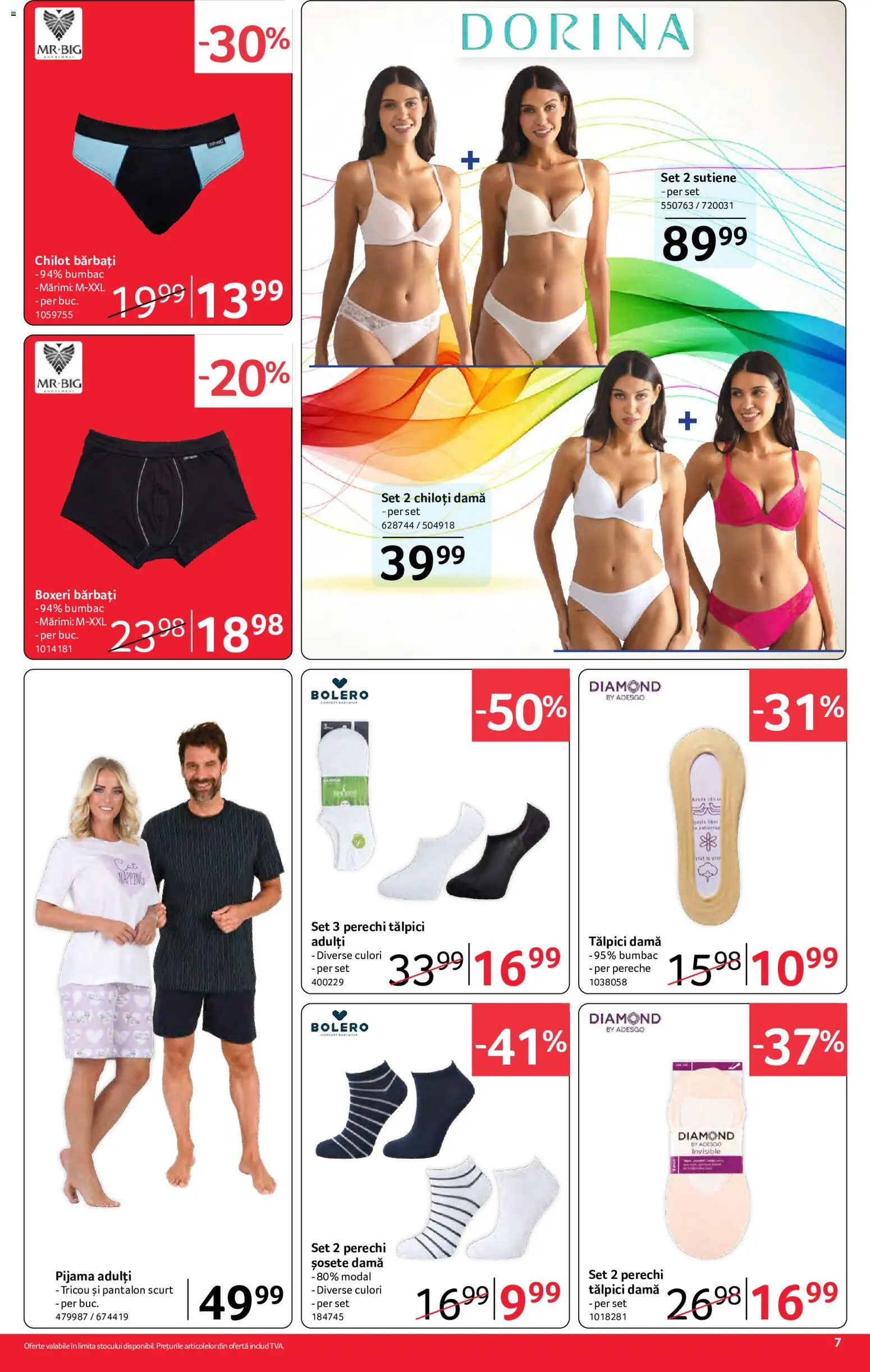 Catalog Selgros 26 Iunie - 8 Iulie 2026 | Pagina 7 | Produse: Tălpici, Tricou, Chiloți, Boxeri