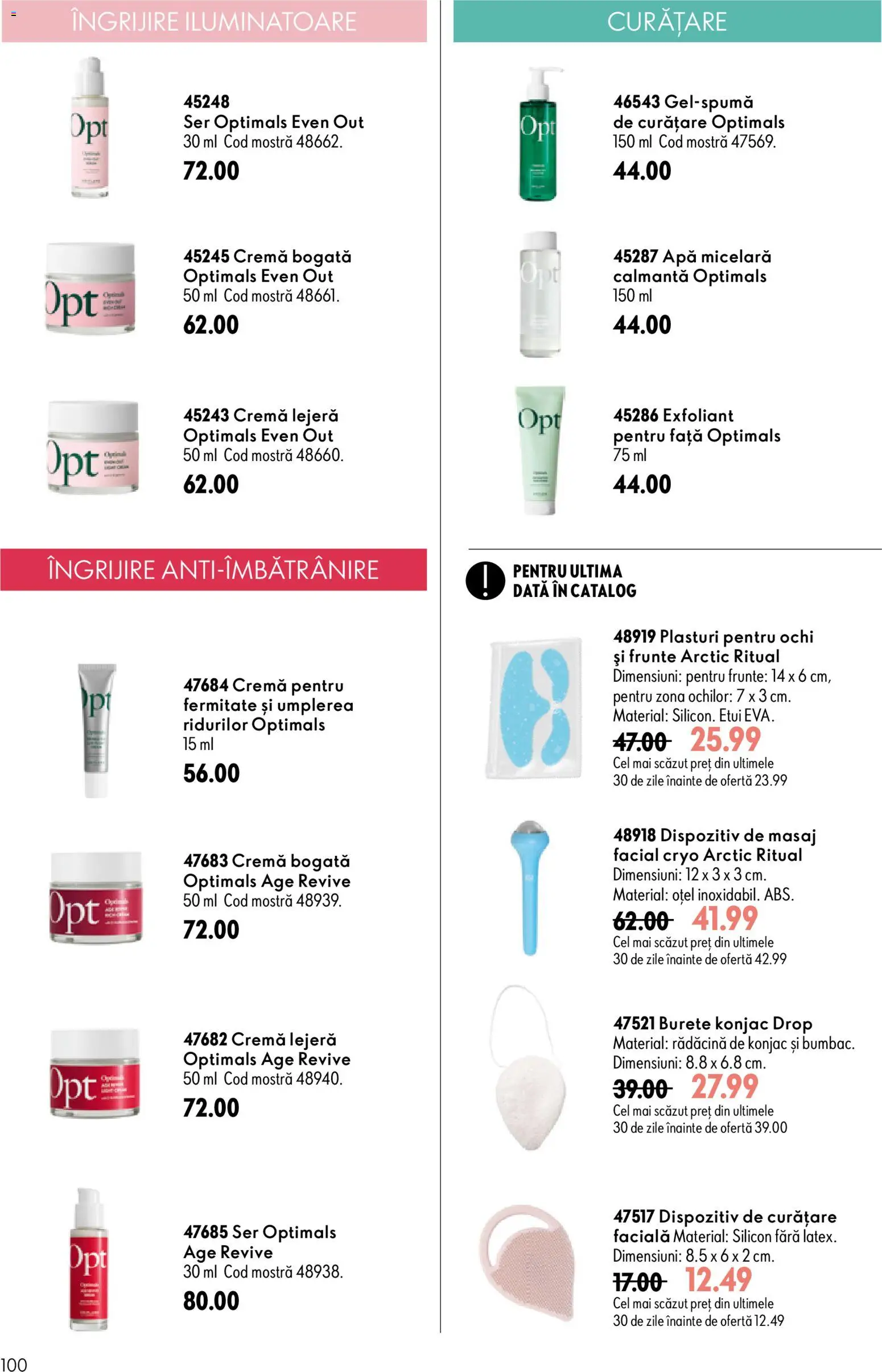 Catalog Oriflame 29 Iulie - 17 August 2026 | Pagina 100 | Produse: Plasturi, Cremă, Apă micelară, Apă