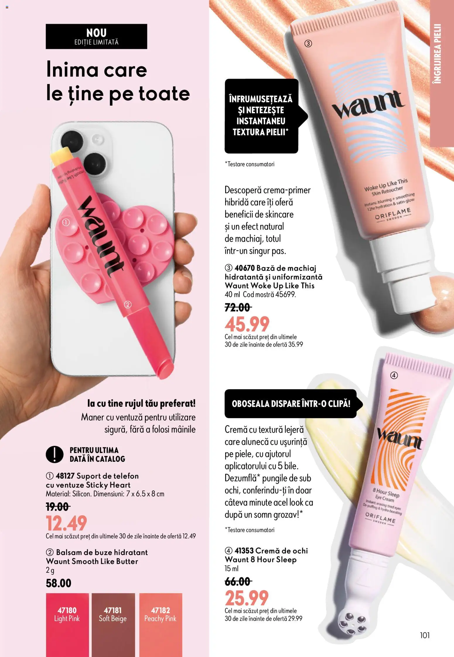 Catalog Oriflame 29 Iulie - 17 August 2026 | Pagina 101 | Produse: Bază de machiaj, Machiaj, Balsam, Cremă