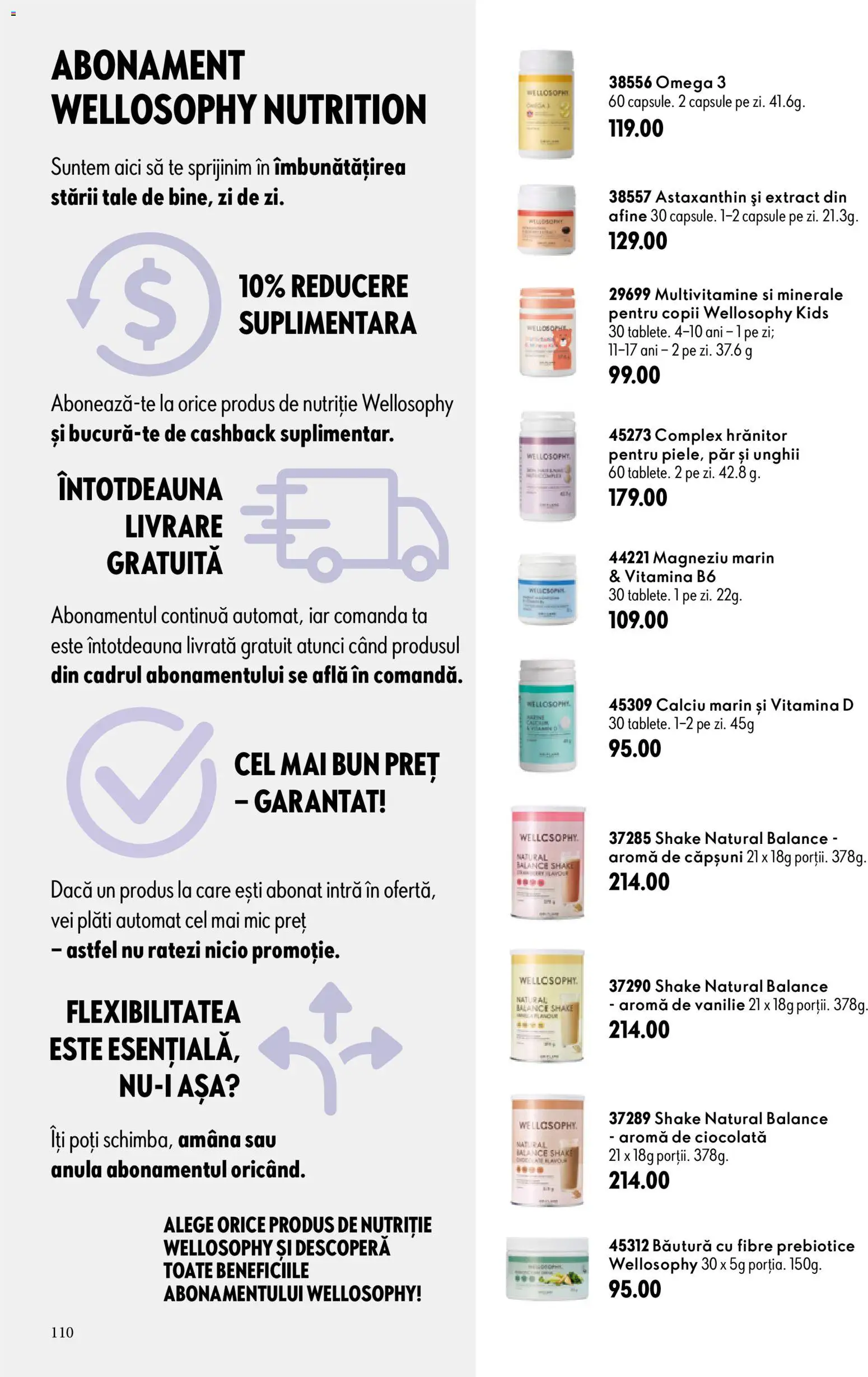 Catalog Oriflame 29 Iulie - 17 August 2026 | Pagina 110 | Produse: Chaussures de ski, Ciocolată, Căpșuni, Shake