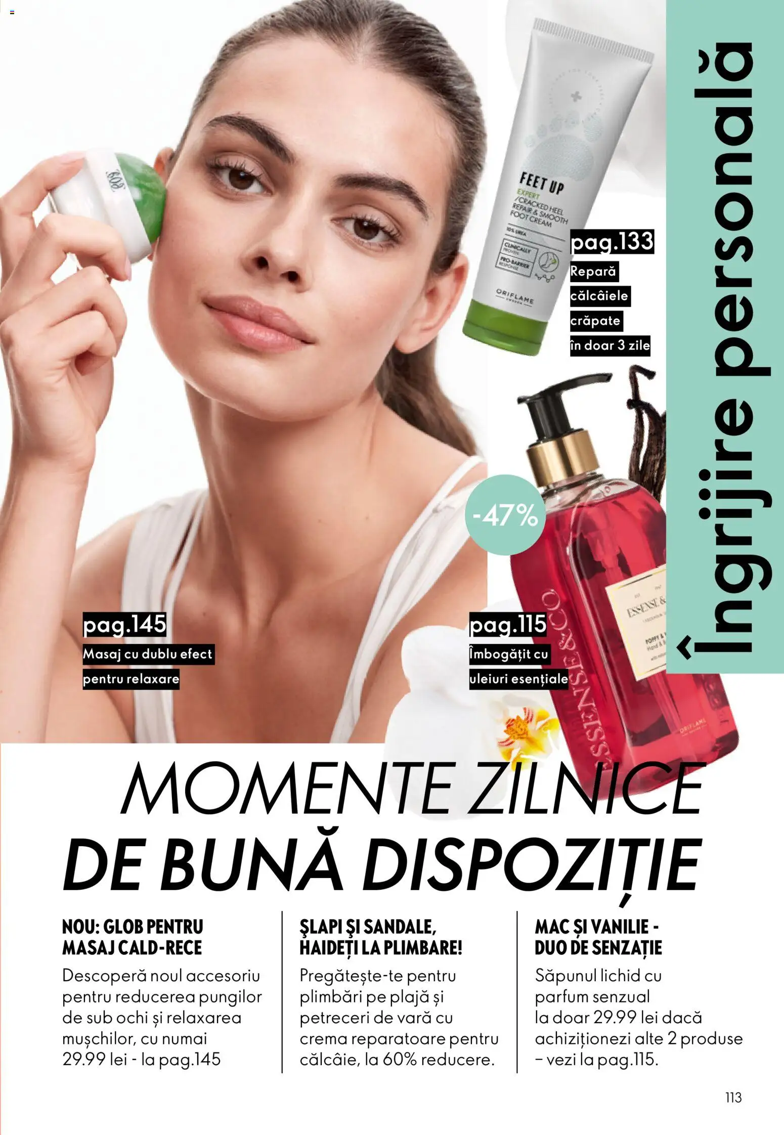 Catalog Oriflame 29 Iulie - 17 August 2026 | Pagina 113 | Produse: Parfum, Cremă, Șlapi