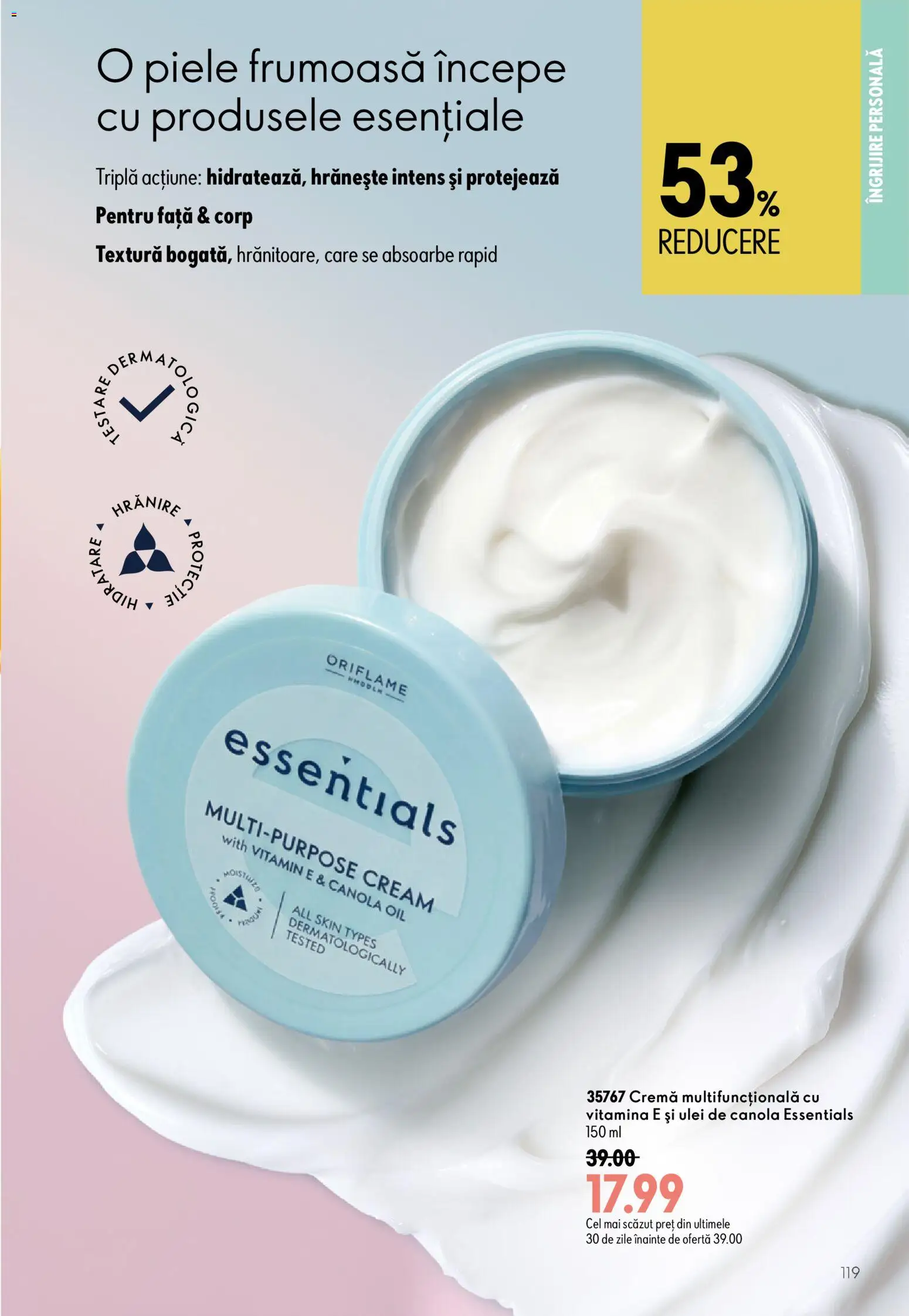 Catalog Oriflame 29 Iulie - 17 August 2026 | Pagina 119 | Produse: Cremă, Ulei