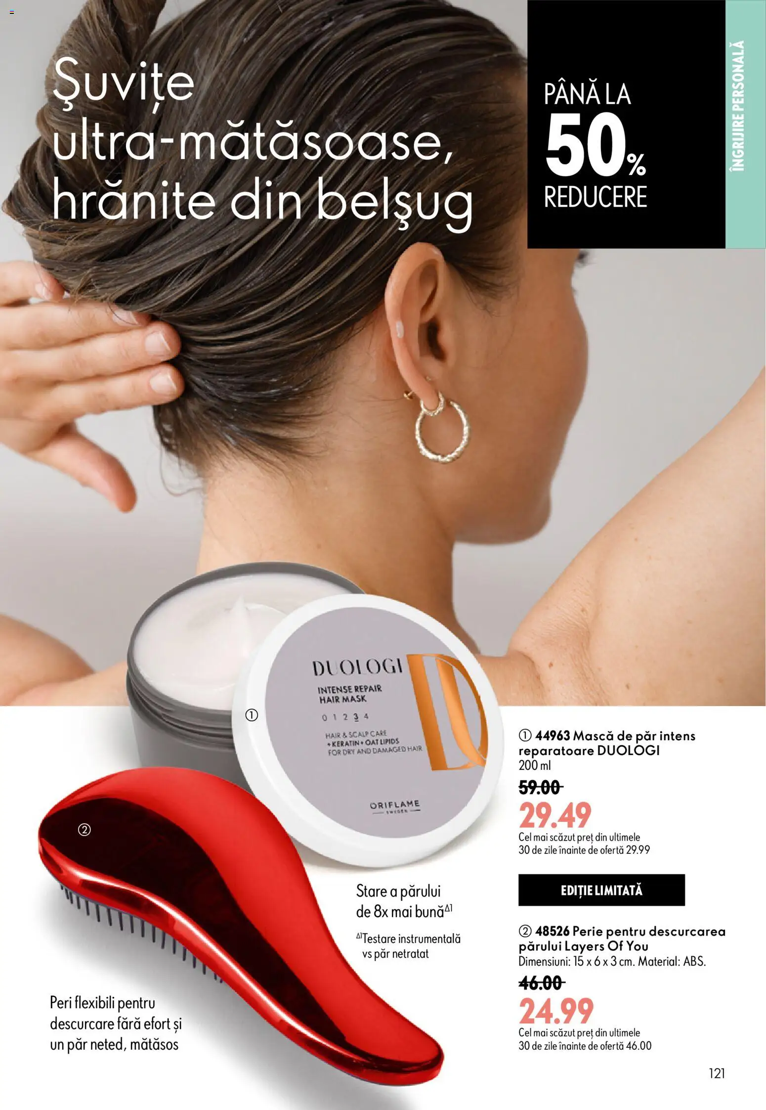 Catalog Oriflame 29 Iulie - 17 August 2026 | Pagina 121 | Produse: Perie, Mască de păr