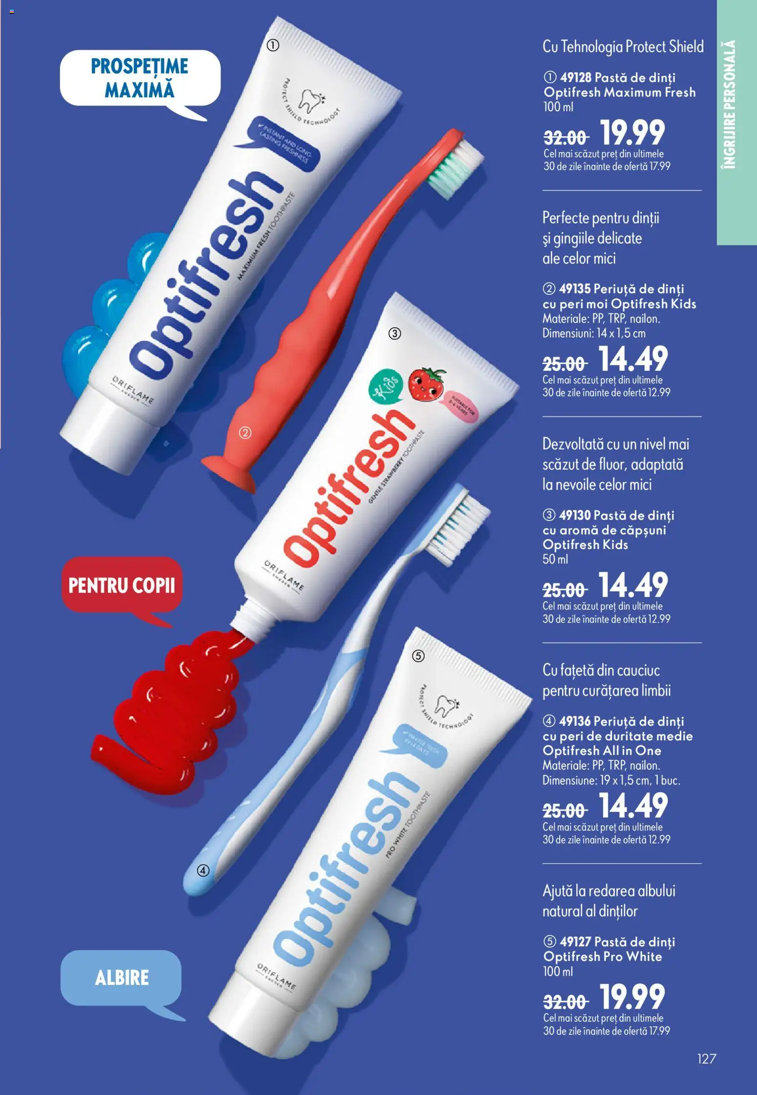 Catalog Oriflame 29 Iulie - 17 August 2026 | Pagina 127 | Produse: Mici, Pastă de dinți, Periuță de dinți, Căpșuni