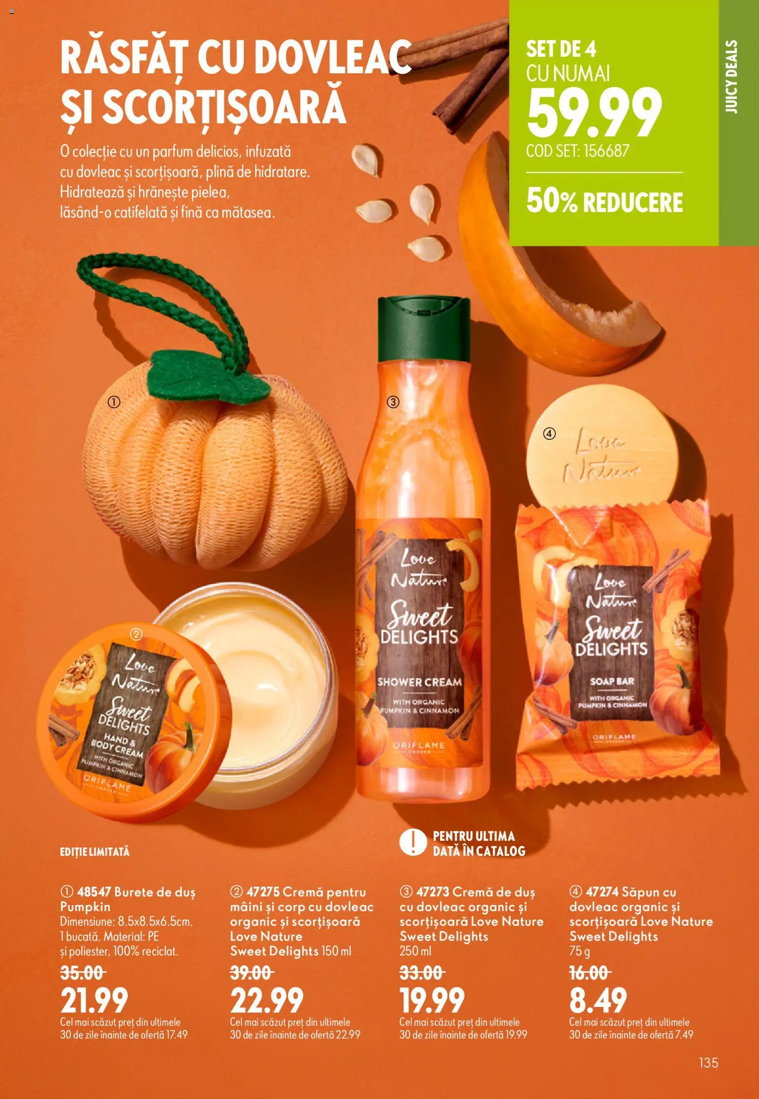Catalog Oriflame 29 Iulie - 17 August 2026 | Pagina 135 | Produse: Dovleac, Parfum, Burete, Săpun