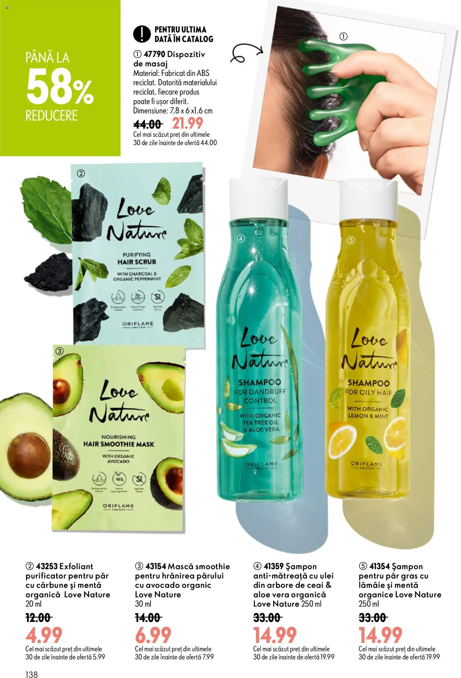 Catalog Oriflame 29 Iulie - 17 August 2026 | Pagina 138 | Produse: Exfoliant, Scrub, Șampon, Ulei