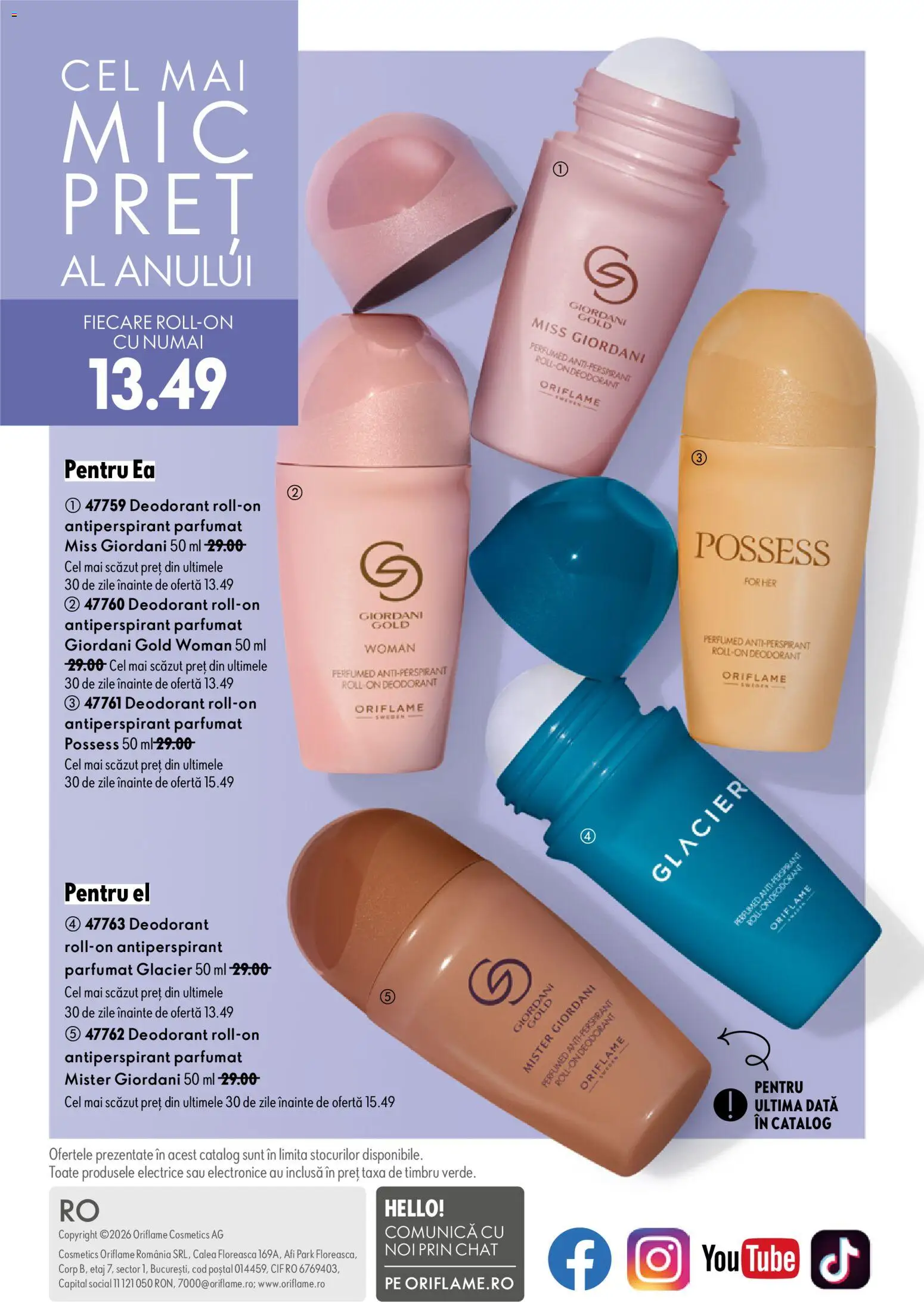 Catalog Oriflame 29 Iulie - 17 August 2026 | Pagina 148 | Produse: Deodorant, Antiperspirant