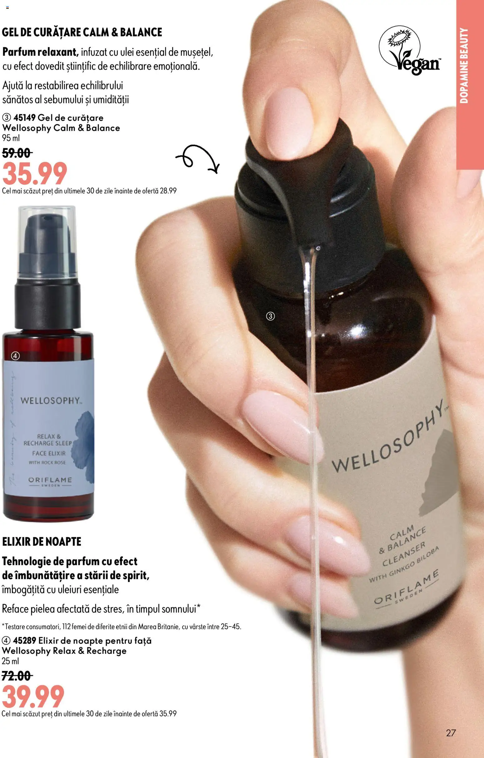 Catalog Oriflame 29 Iulie - 17 August 2026 | Pagina 27 | Produse: Elixir, Gel de curățare, Parfum, Ulei