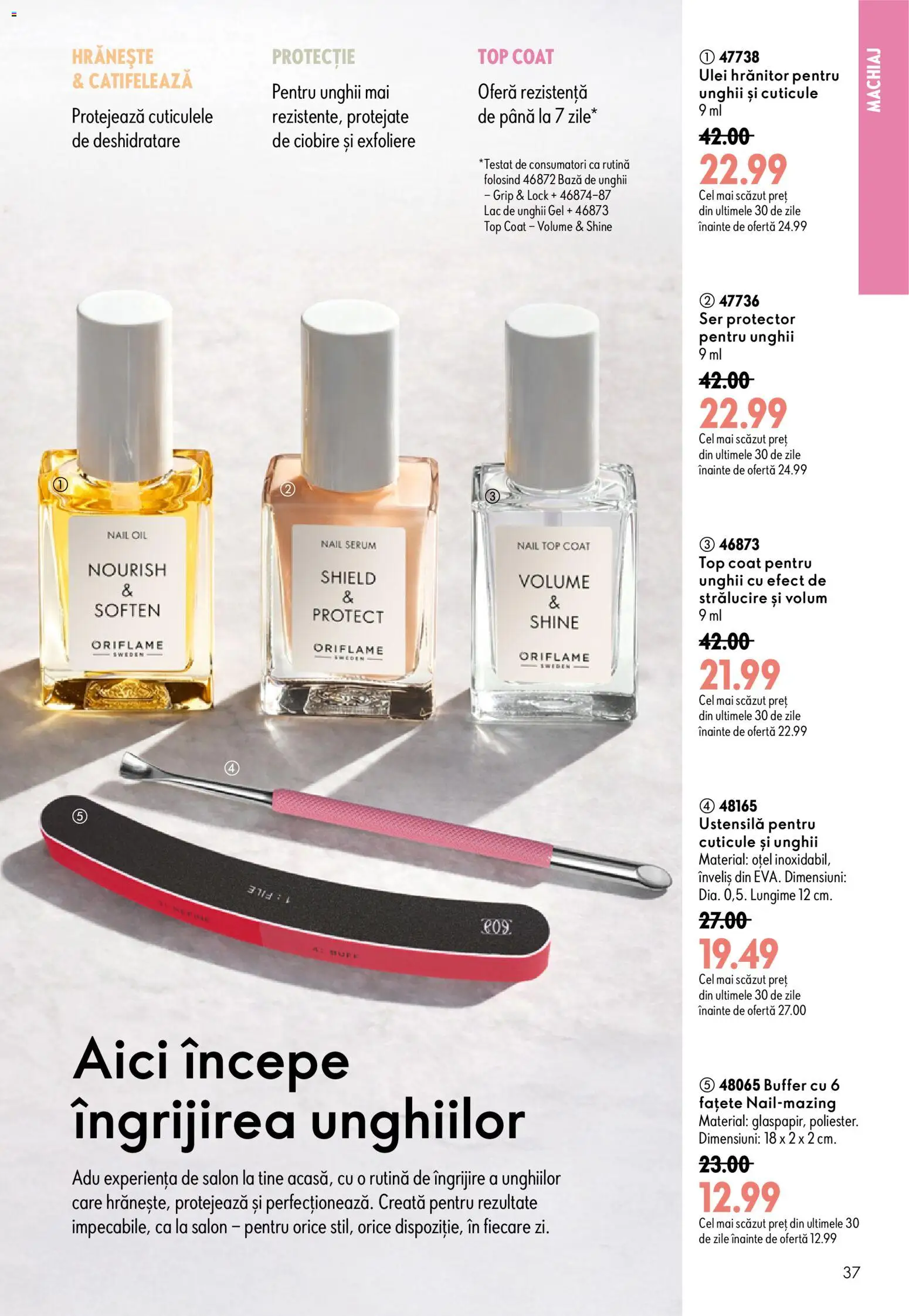 Catalog Oriflame 29 Iulie - 17 August 2026 | Pagina 37 | Produse: Serum, Top coat, Machiaj, Bază de unghii